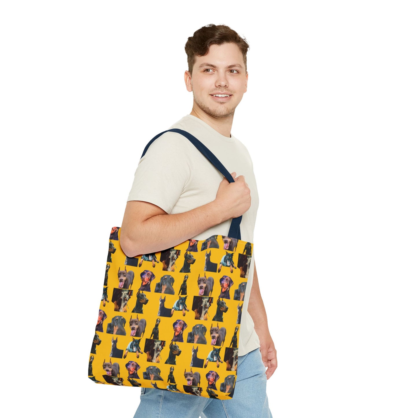 Edition 3 Doberman Model Pattern Yellow Tote Bag