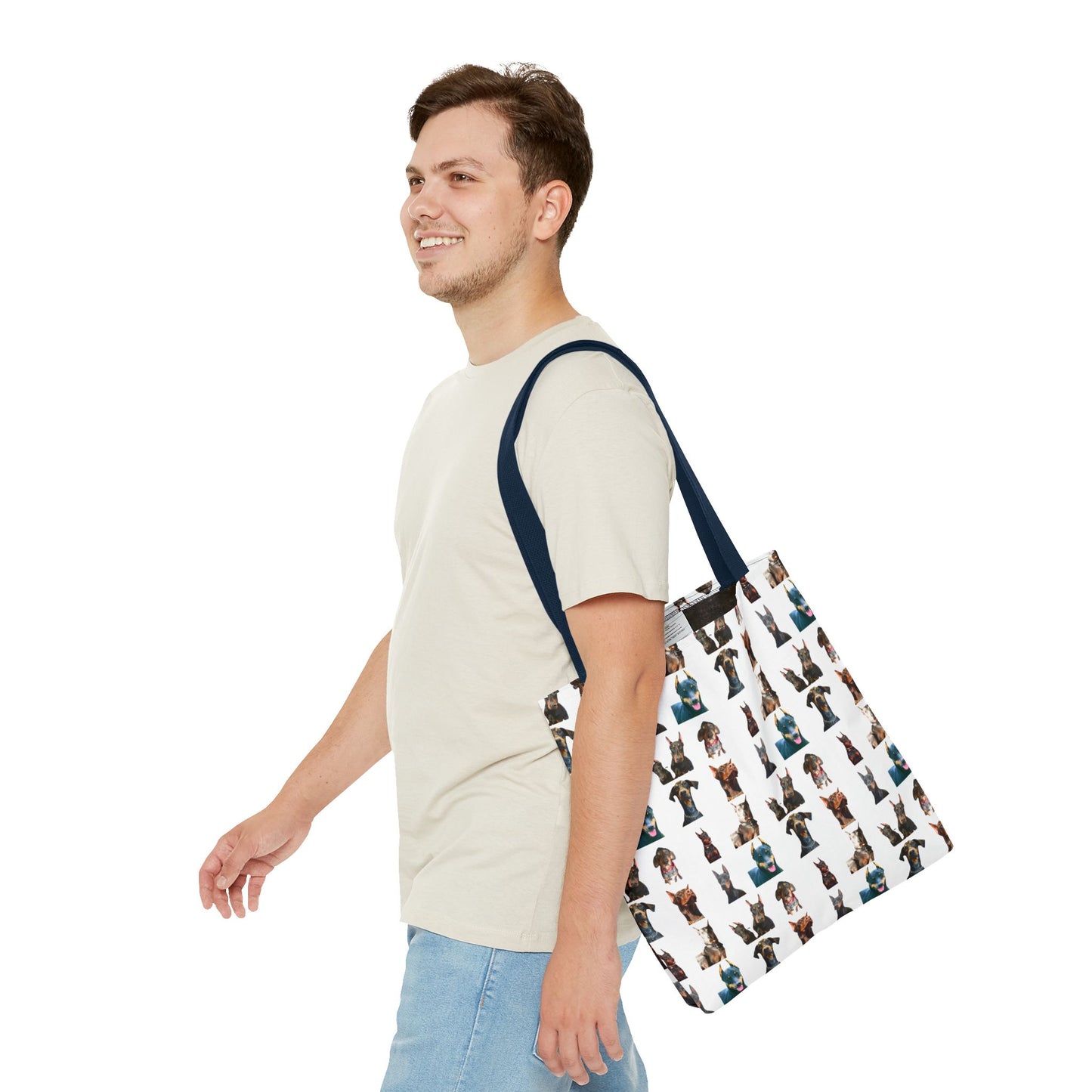 Edition 4 Doberman Model Pattern White Tote Bag