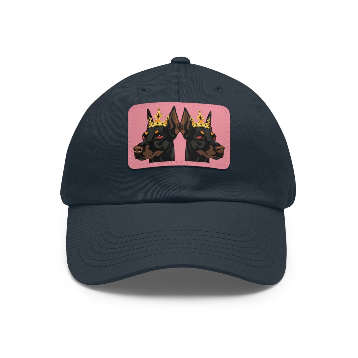 Crown 1 Dad Hat with Leather Patch (Rectangle)