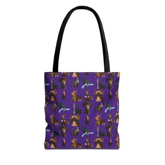 Edition 1 Doberman Model Pattern Purple Tote Bag