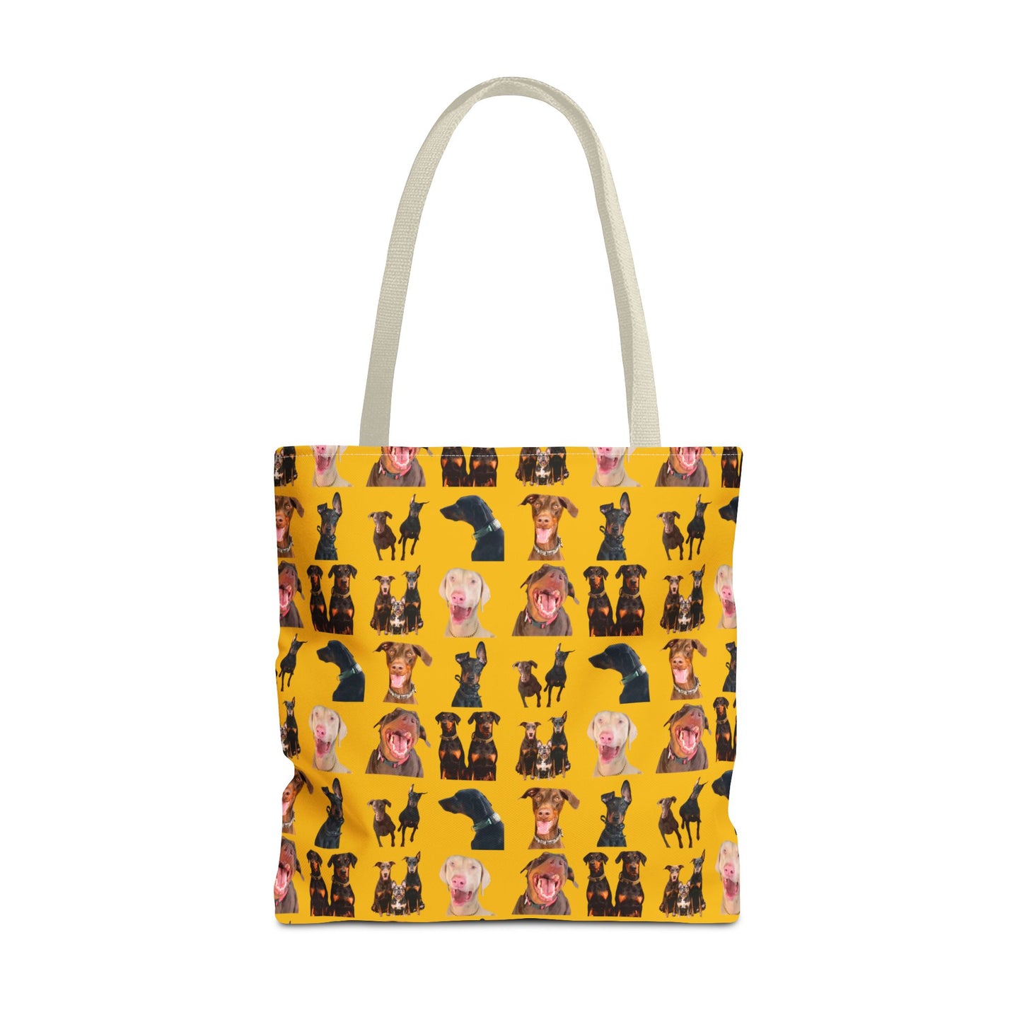 Edition 9 Doberman Model Pattern Yellow Tote Bag