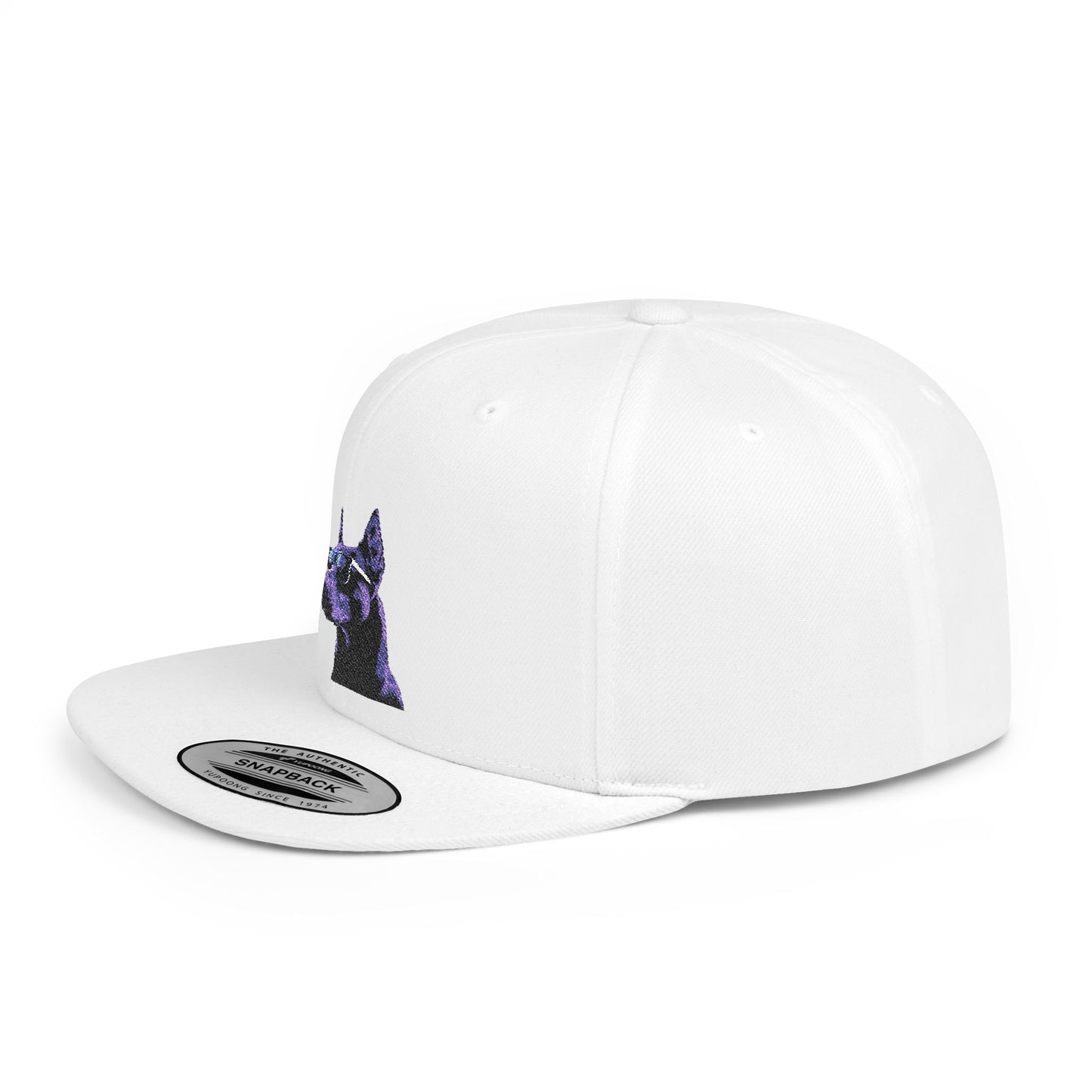 Doberman 4 Embroidered Flat Bill Snapback