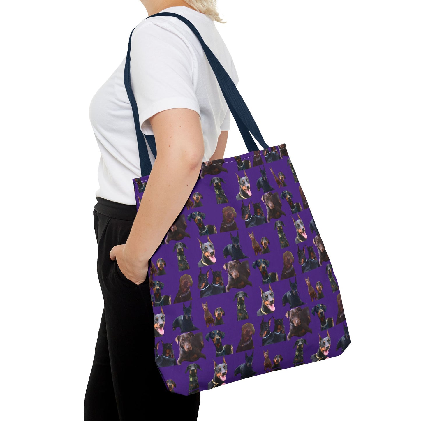 Edition 5 Doberman Model Pattern Purple Tote Bag