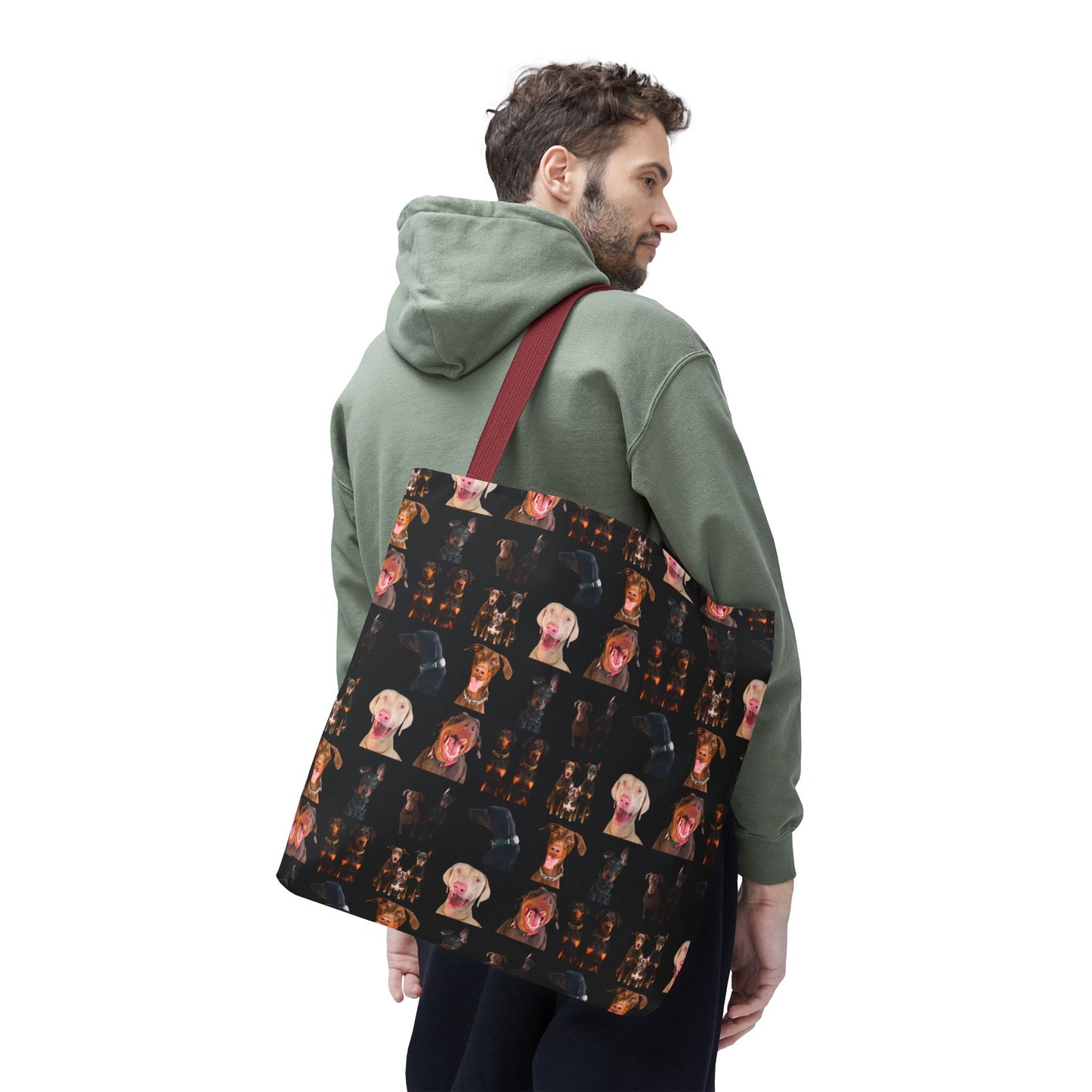 Edition 9 Doberman Model Pattern Black Tote Bag