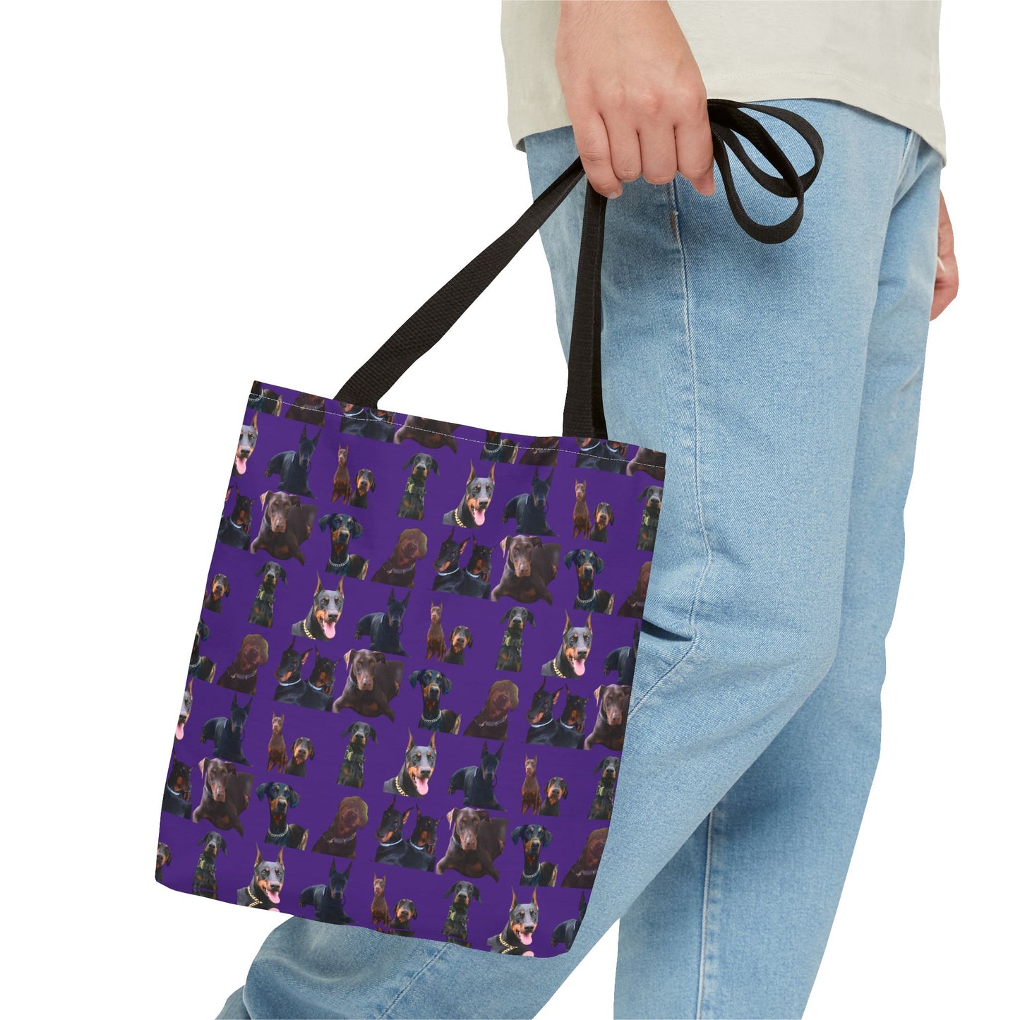 Edition 5 Doberman Model Pattern Purple Tote Bag