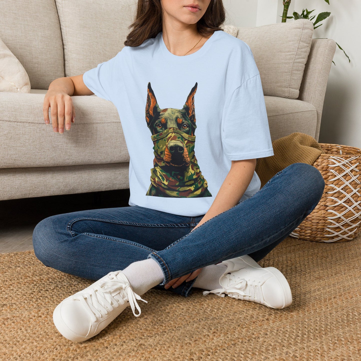 Doberman 4 Portrait T‑Shirt