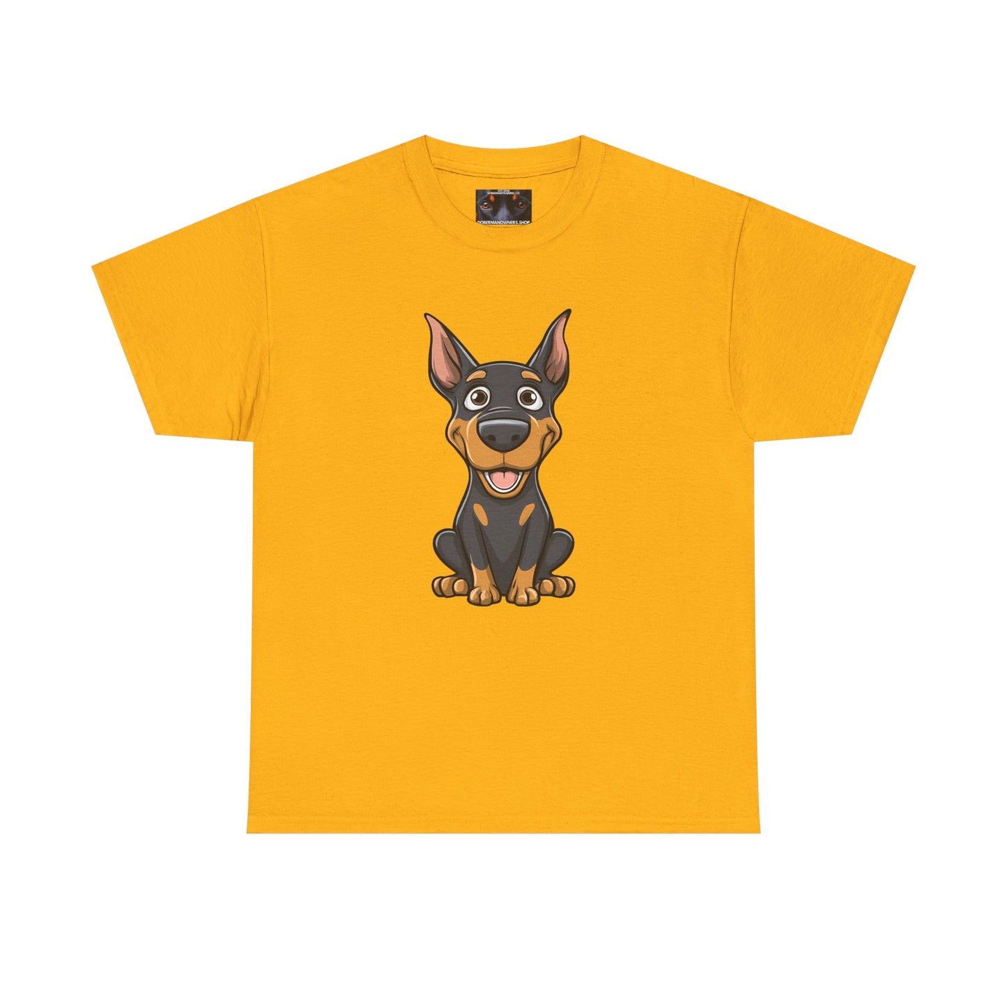 Cartoon Doberman 1 Private Lable Unisex Heavy Cotton Tee