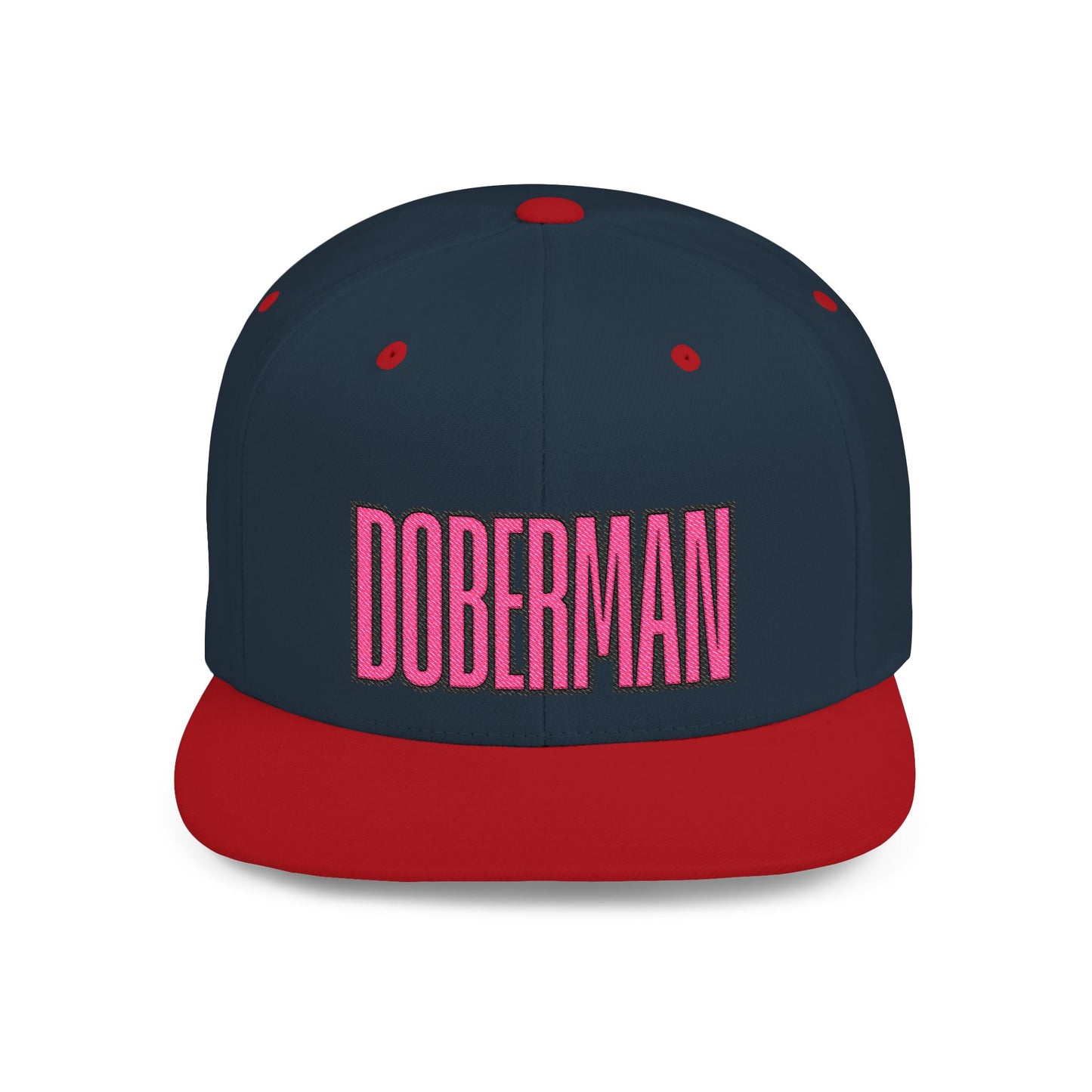 Doberman 6 Embroidered Flat Bill Snapback