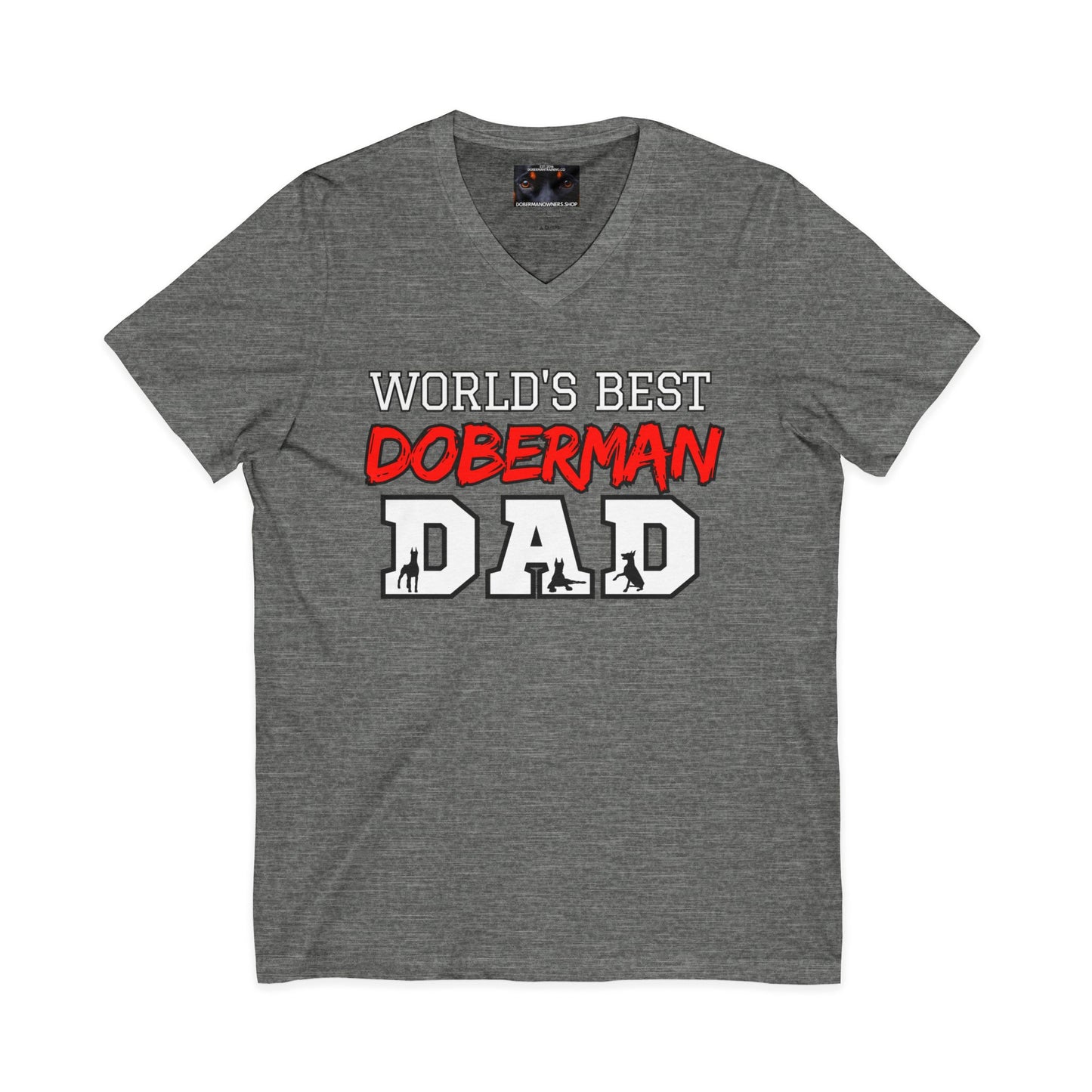 Doberman Dad S1 Private Label Unisex Jersey Short Sleeve V-Neck Tee