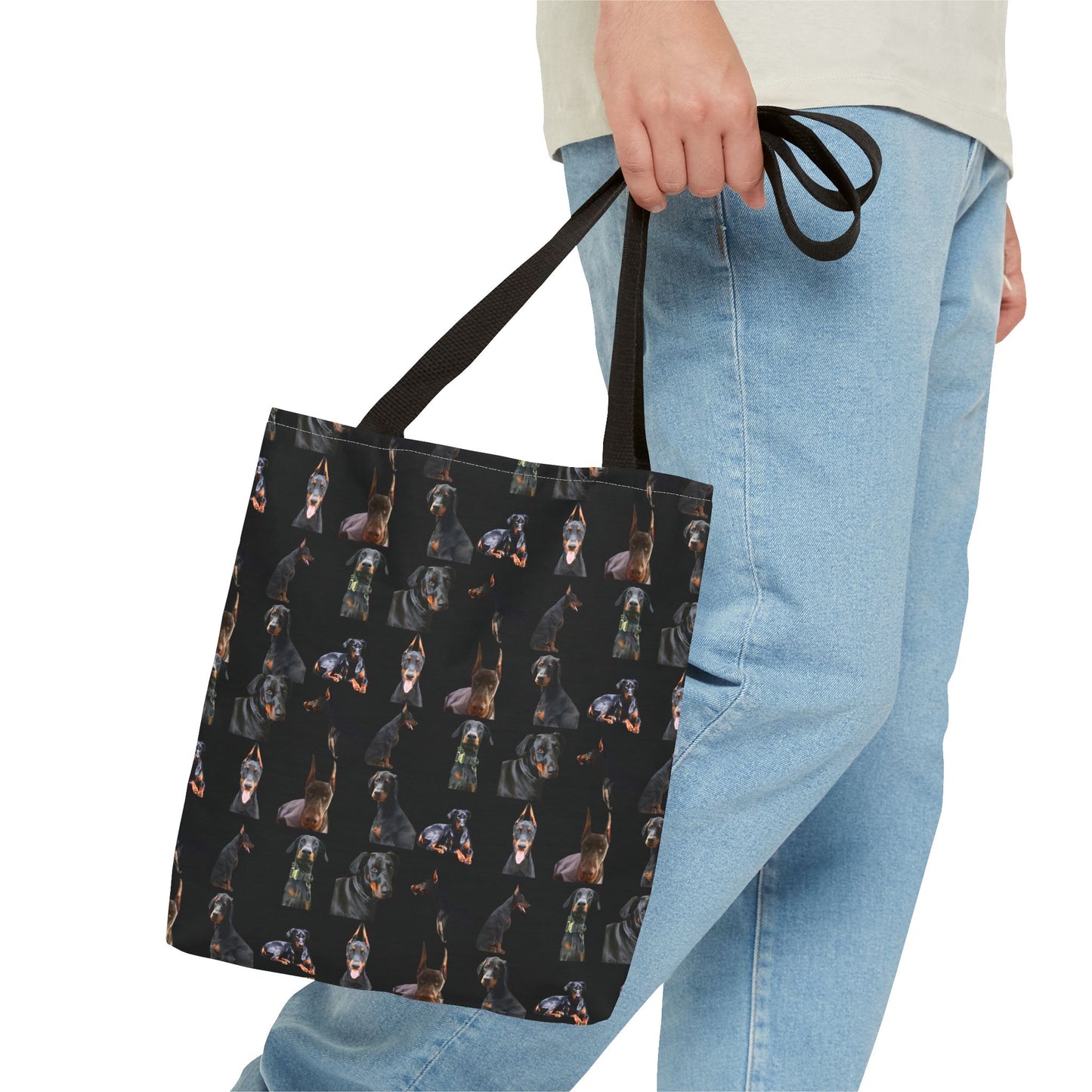 Edition 6 Doberman Model Pattern Black Tote Bag