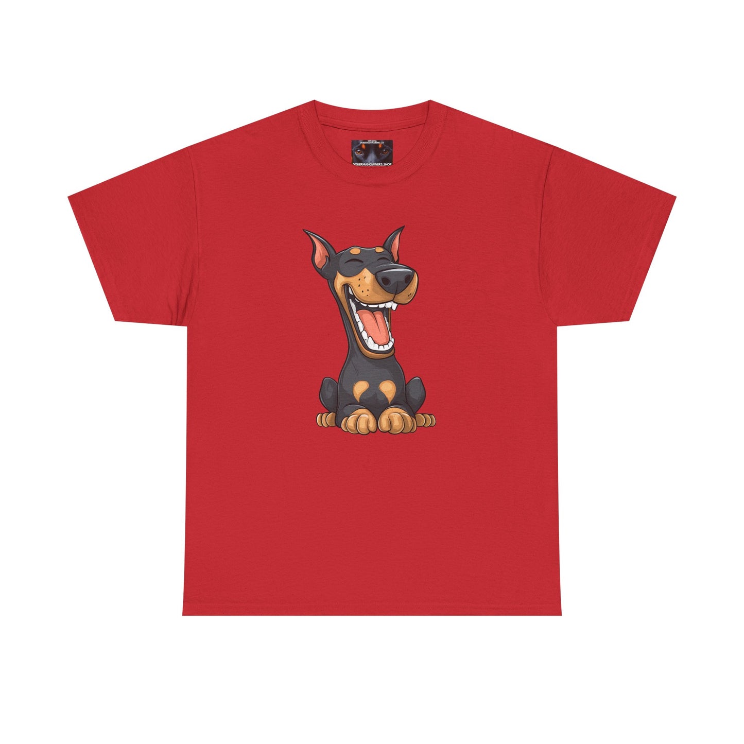 Cartoon Doberman 3 Private Lable Unisex Heavy Cotton Tee