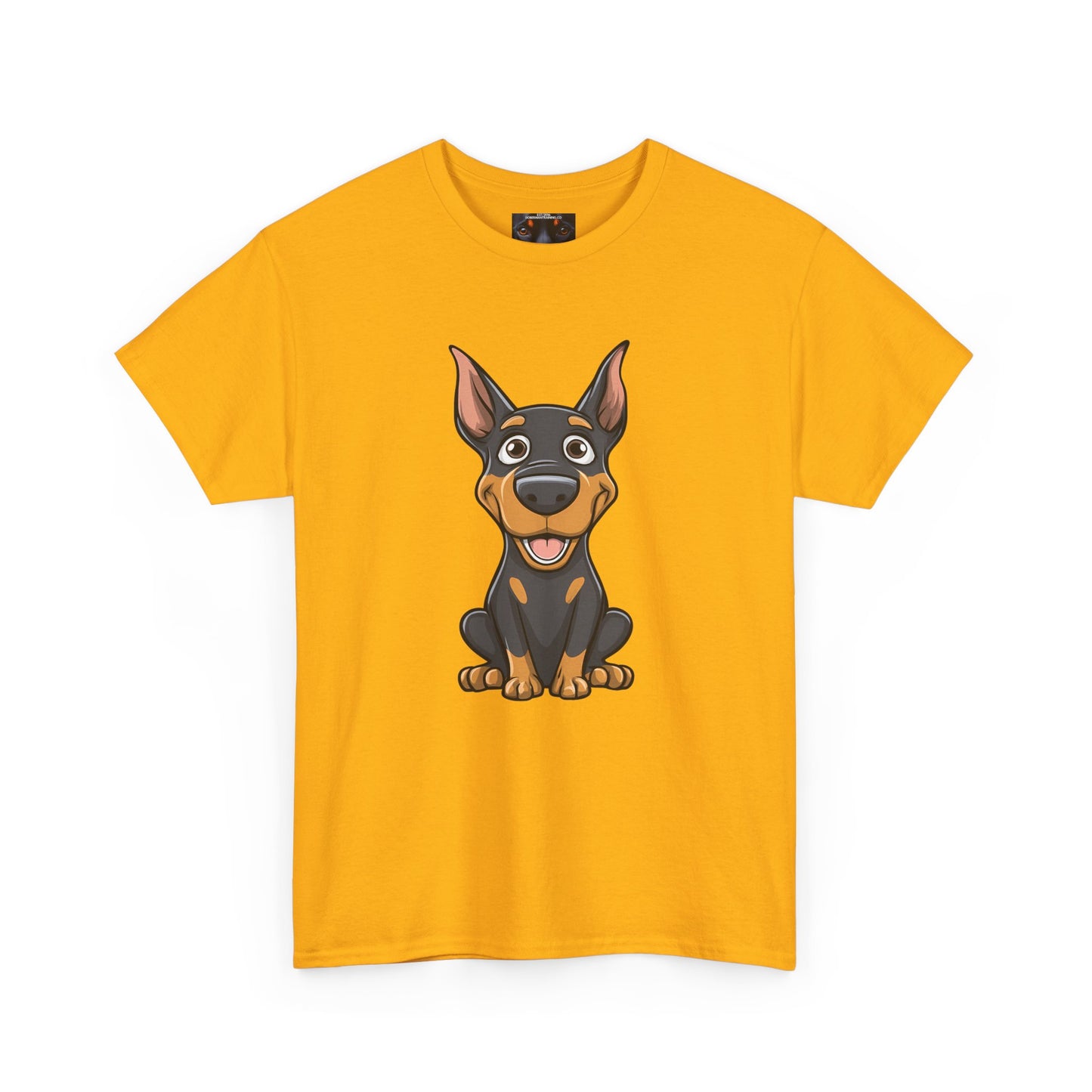 Cartoon Doberman 1 Private Lable Unisex Heavy Cotton Tee