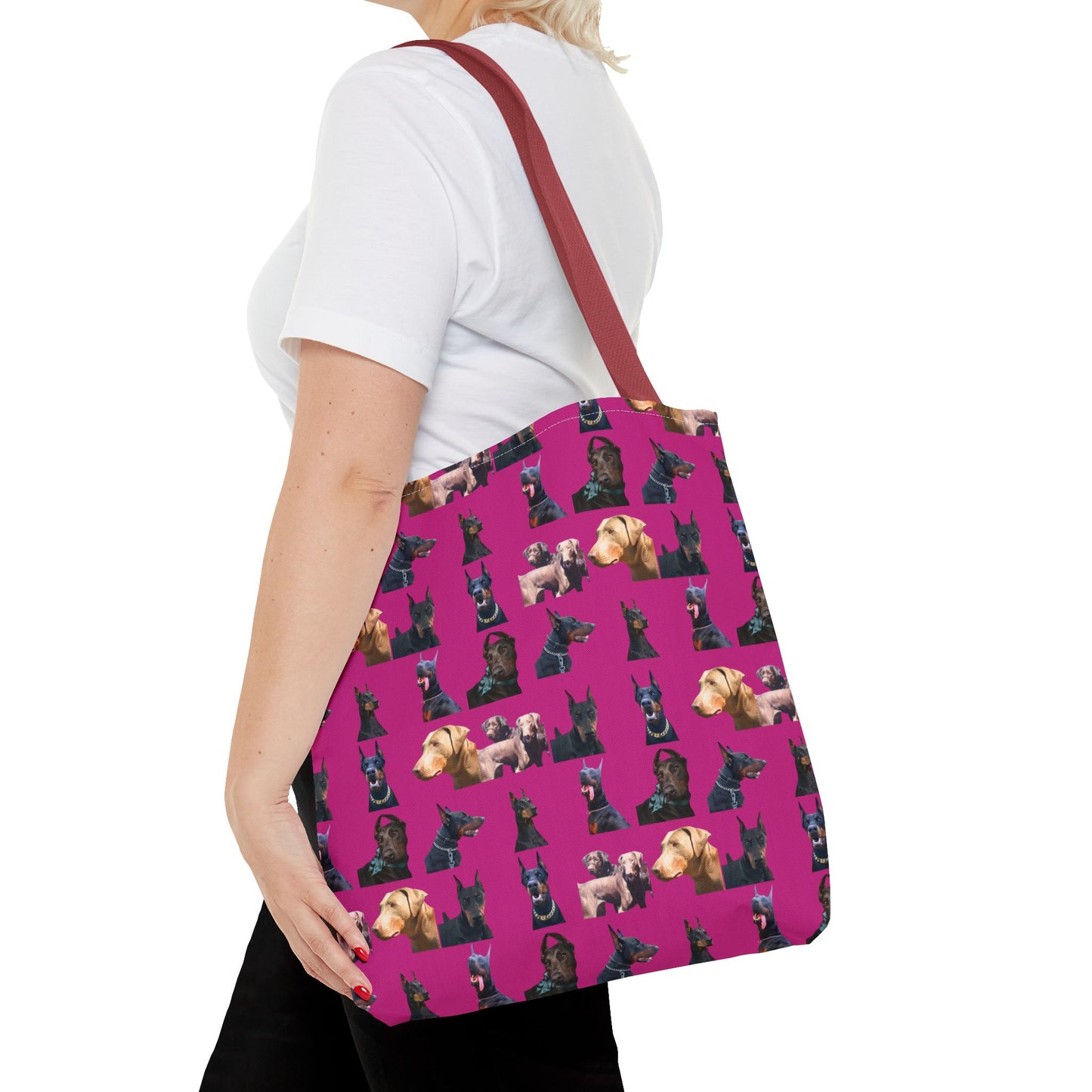 Edition 8 Doberman Model Pattern Pink Tote Bag