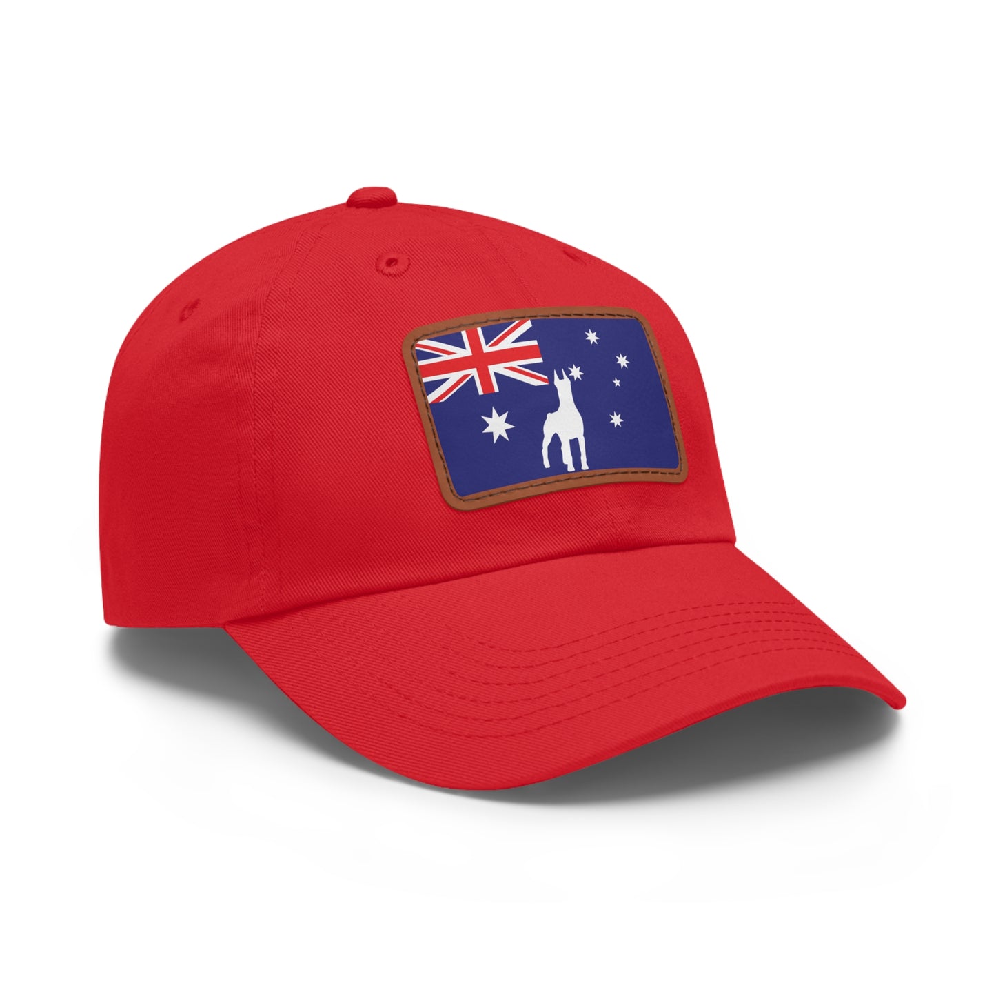 Doberman Australia Protect 1 Dad Hat with Leather Patch (Rectangle)