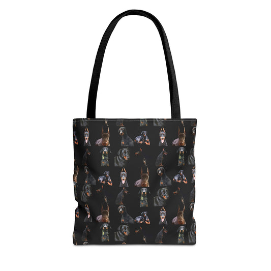 Edition 6 Doberman Model Pattern Black Tote Bag