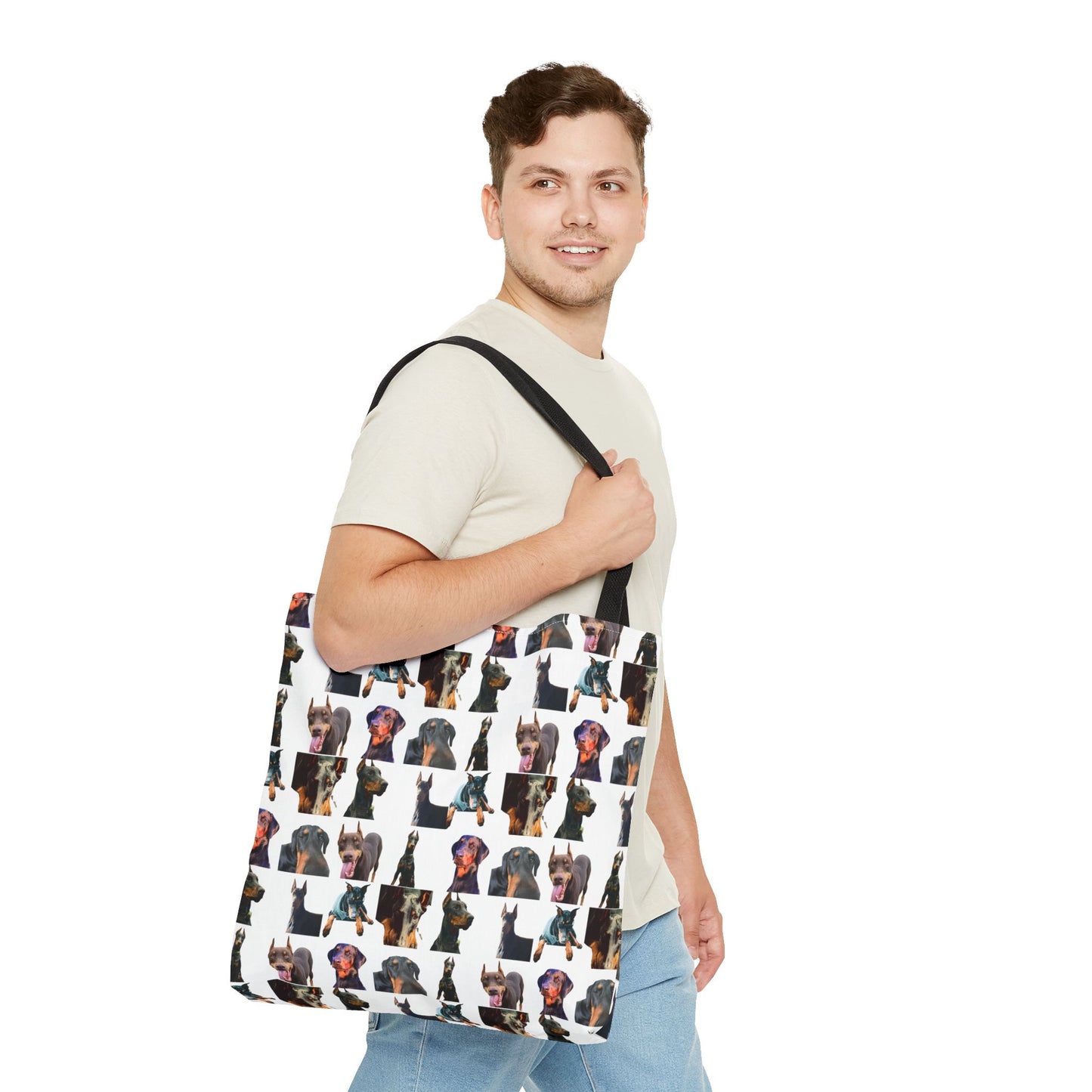 Edition 3 Doberman Model Pattern White Tote Bag