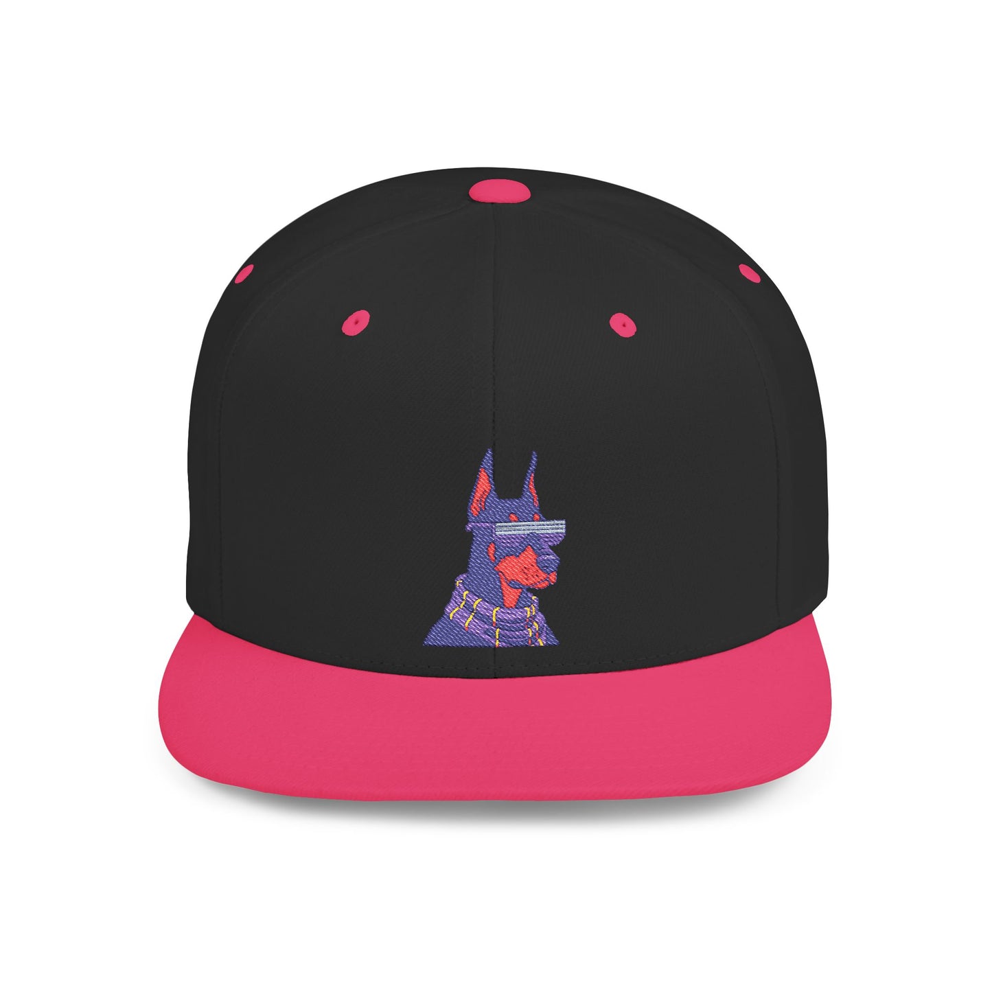 Doberman 2 Embroidered Flat Bill Snapback