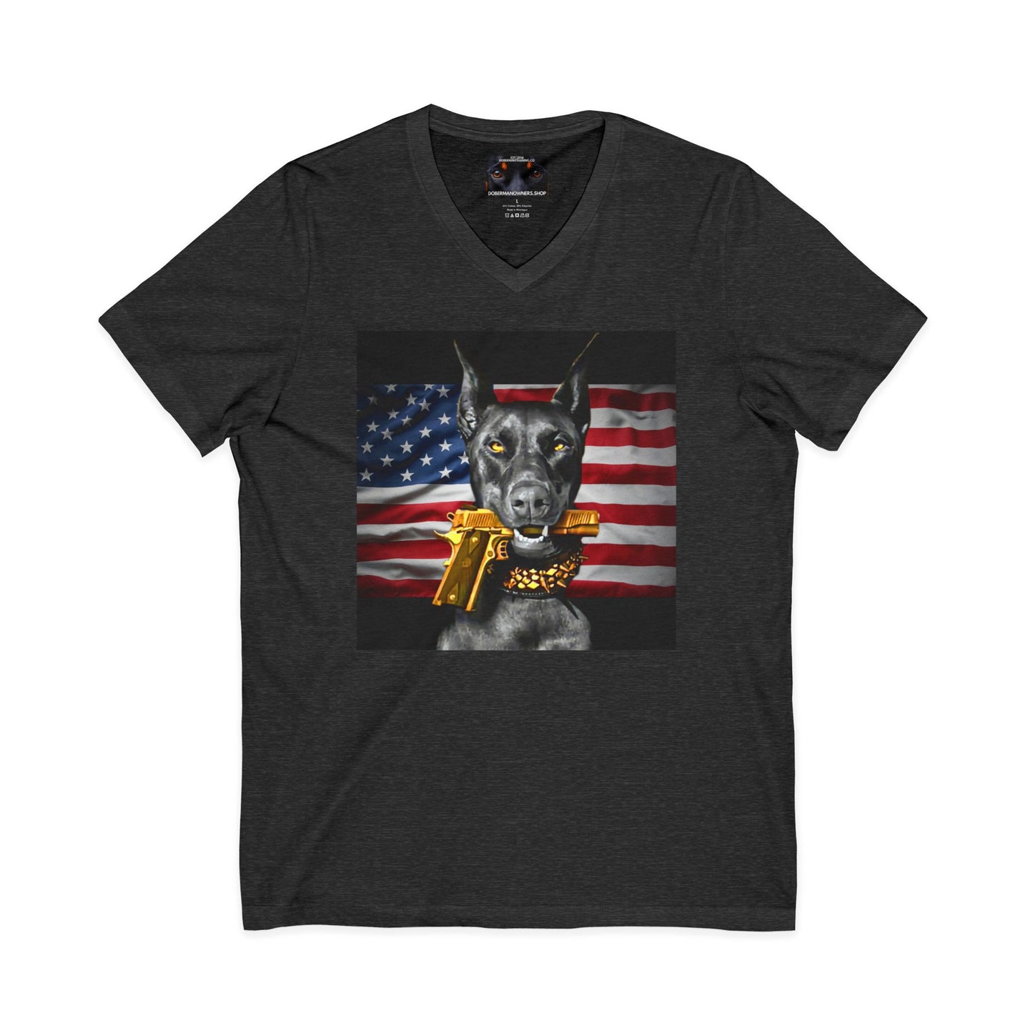 USA 2 Private Label Unisex Jersey Short Sleeve V-Neck Tee