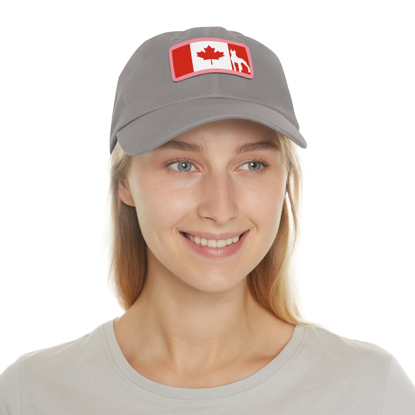 Doberman Protect Canada 2 Dad Hat with Leather Patch (Rectangle)