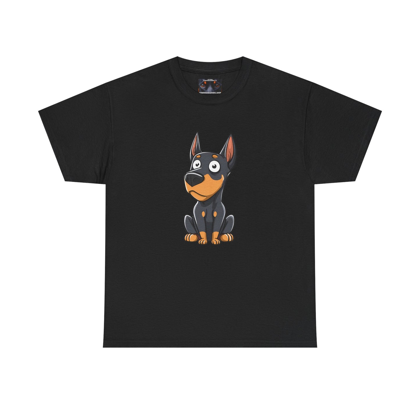 Cartoon Doberman 2 Private Lable Unisex Heavy Cotton Tee
