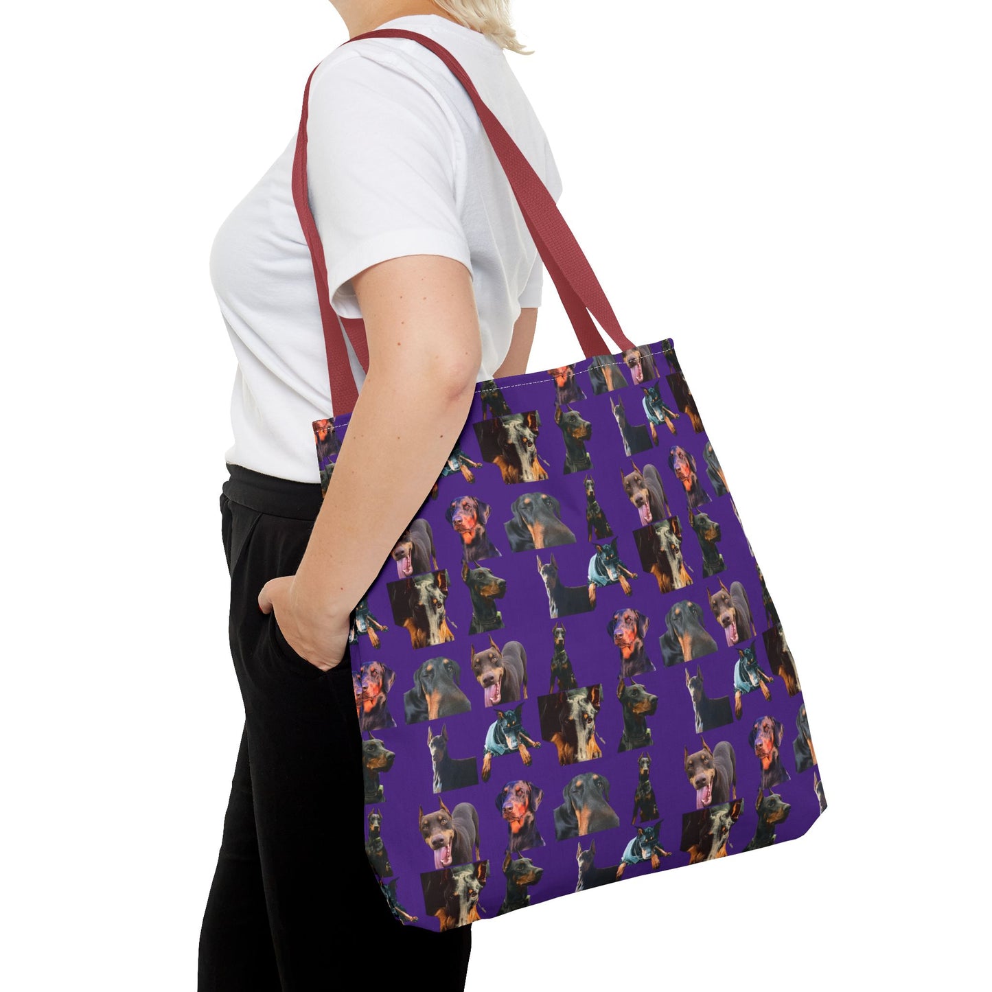 Edition 3 Doberman Model Pattern Purple Tote Bag