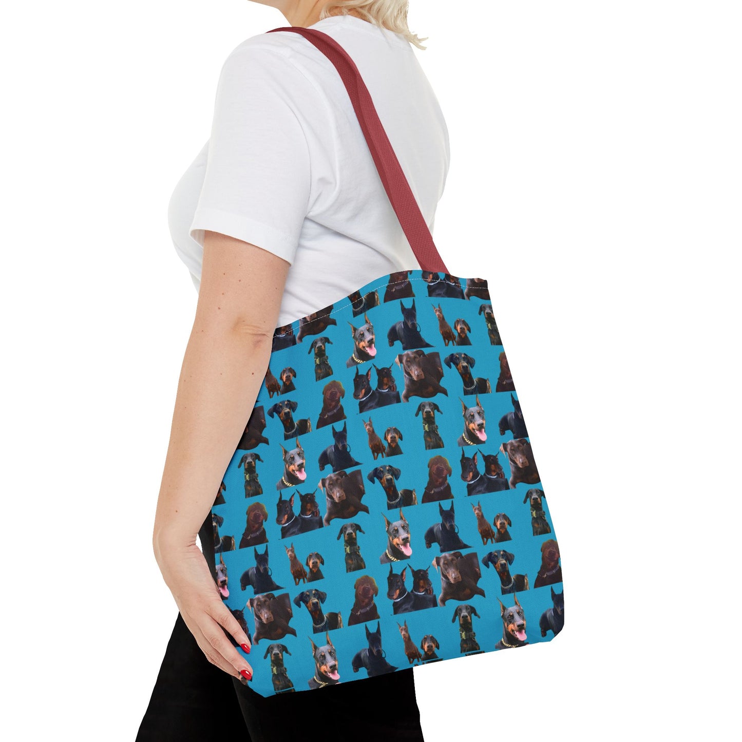 Edition 5 Doberman Model Pattern Turquoise Tote Bag