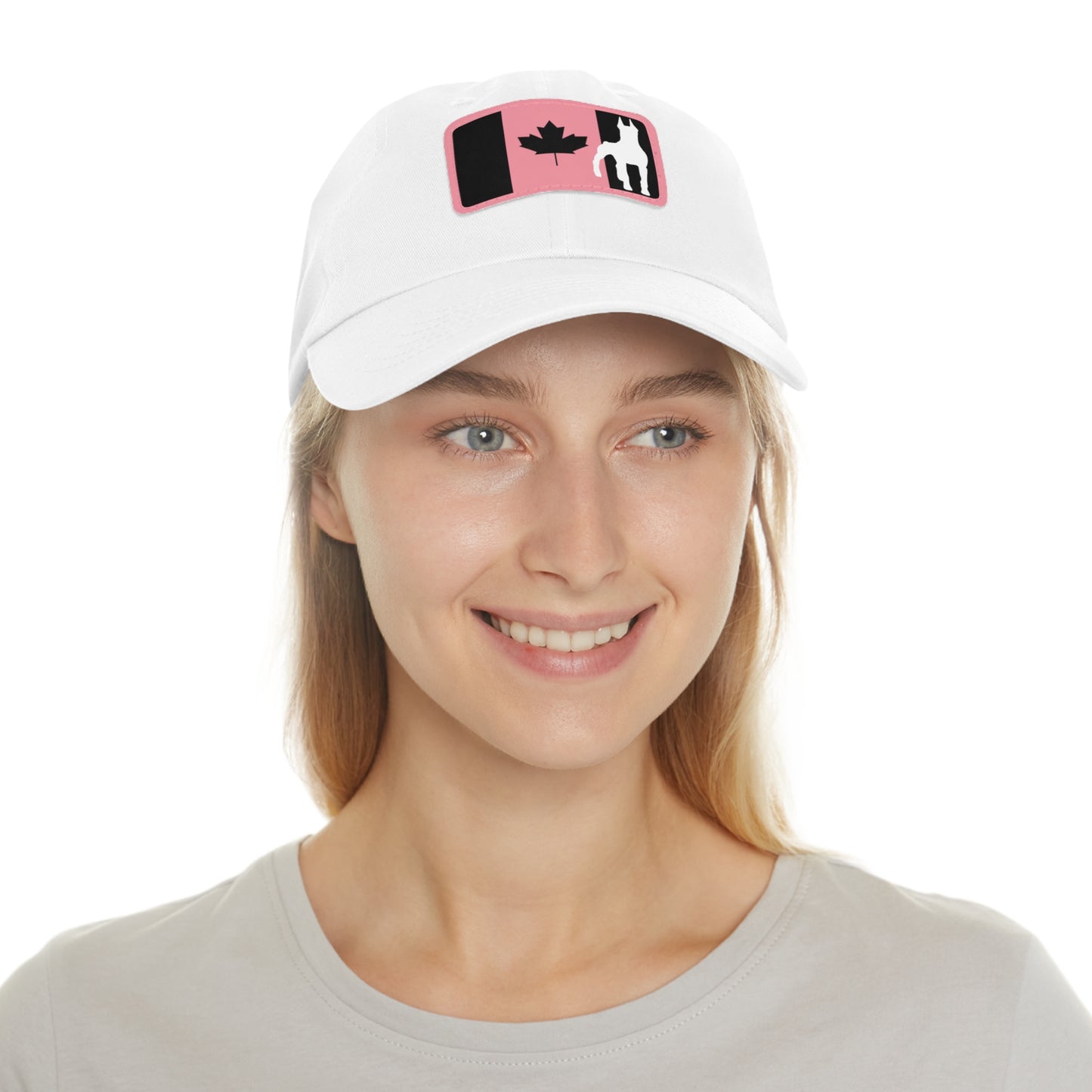 Doberman Protect Canada 1 Dad Hat with Leather Patch (Rectangle)