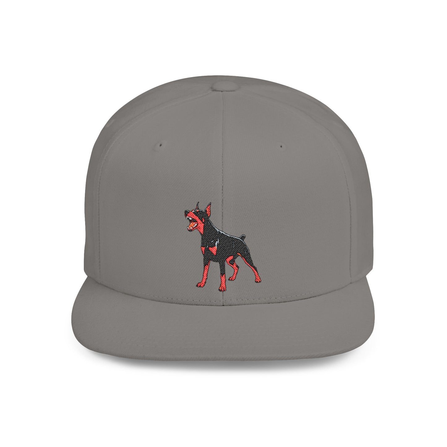 Doberman 1 Embroidered Flat Bill Snapback