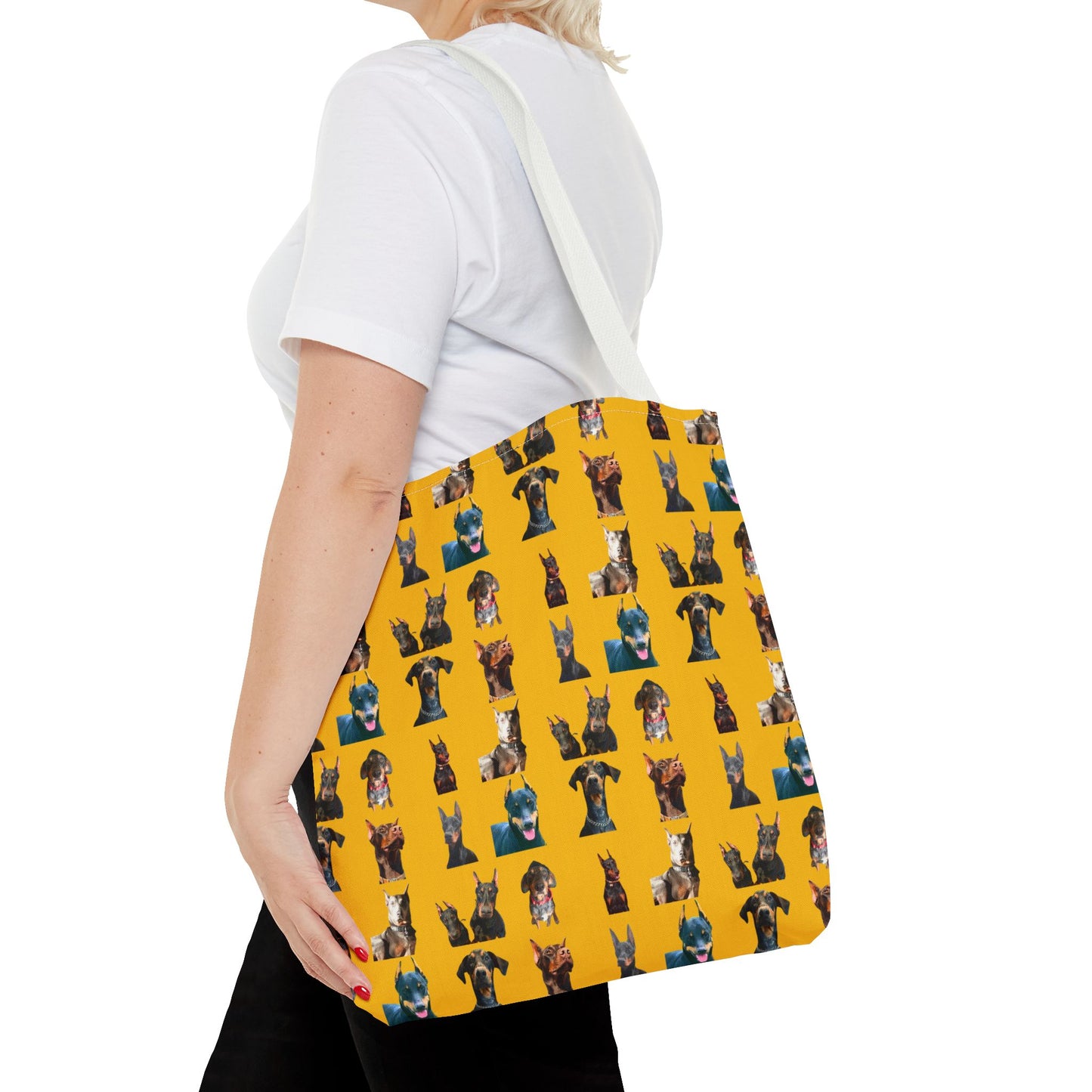 Edition 4 Doberman Model Pattern Yellow Tote Bag