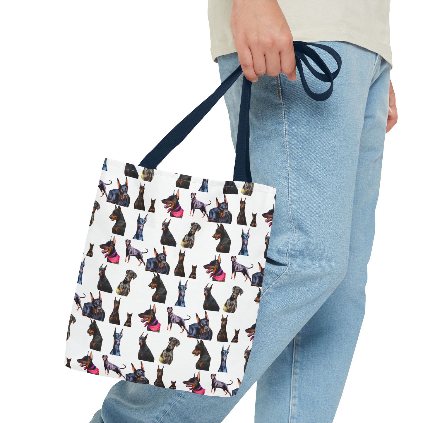 Edition 7 Doberman Model Pattern White Tote Bag
