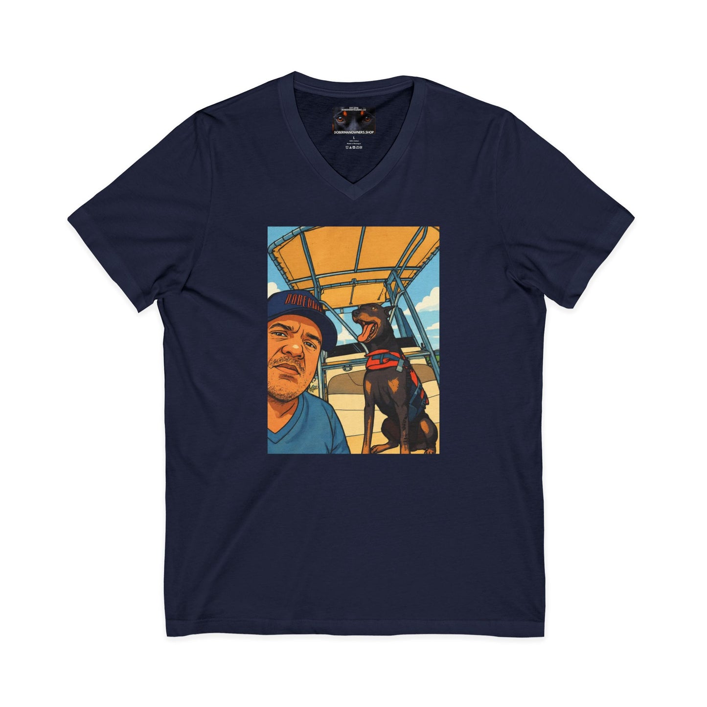 Custom 1 Private Label Unisex Jersey Short Sleeve V-Neck Tee