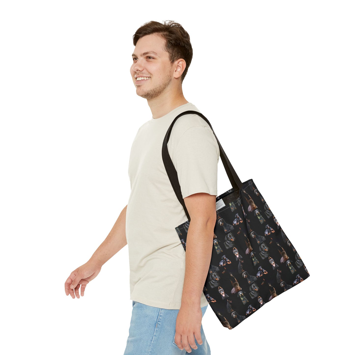 Edition 6 Doberman Model Pattern Black Tote Bag
