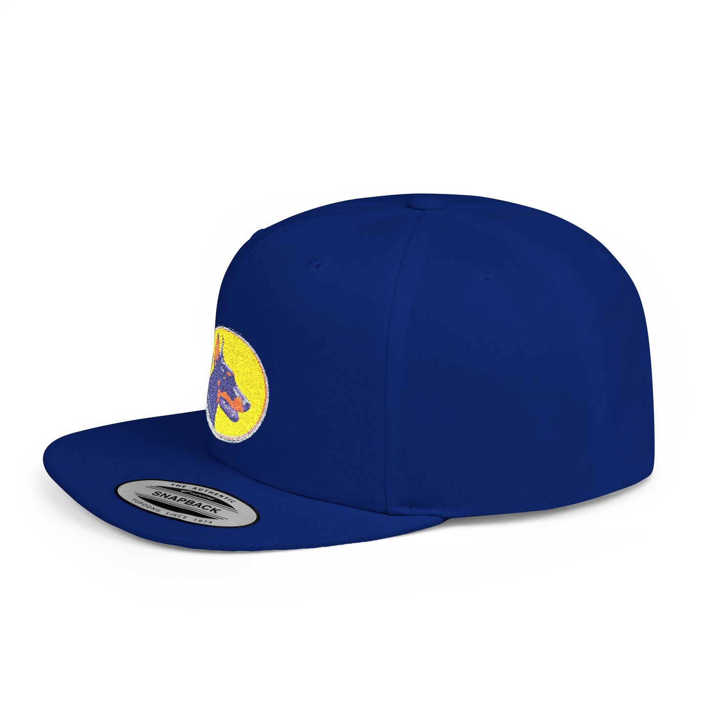 Doberman 3 Embroidered Flat Bill Snapback