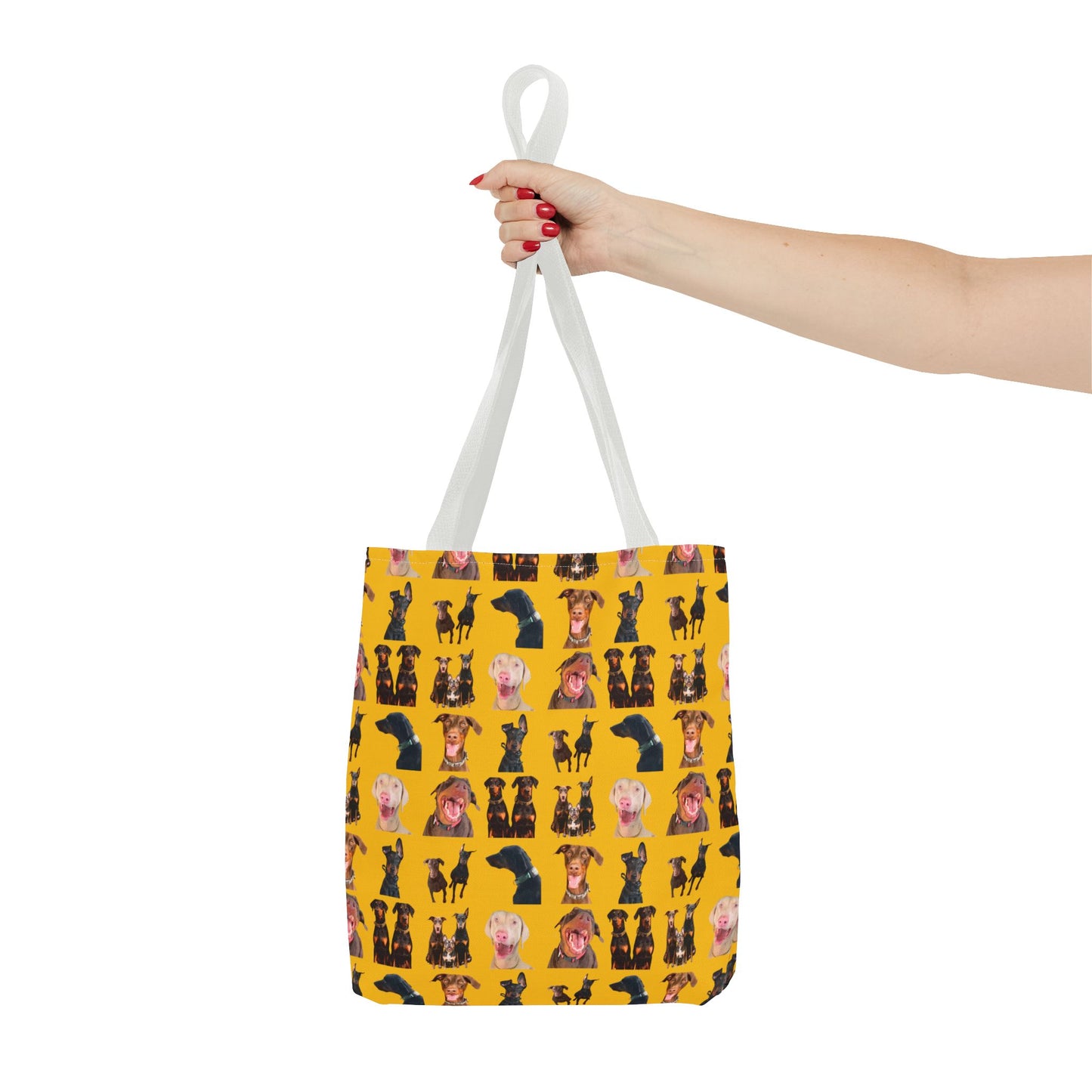 Edition 9 Doberman Model Pattern Yellow Tote Bag