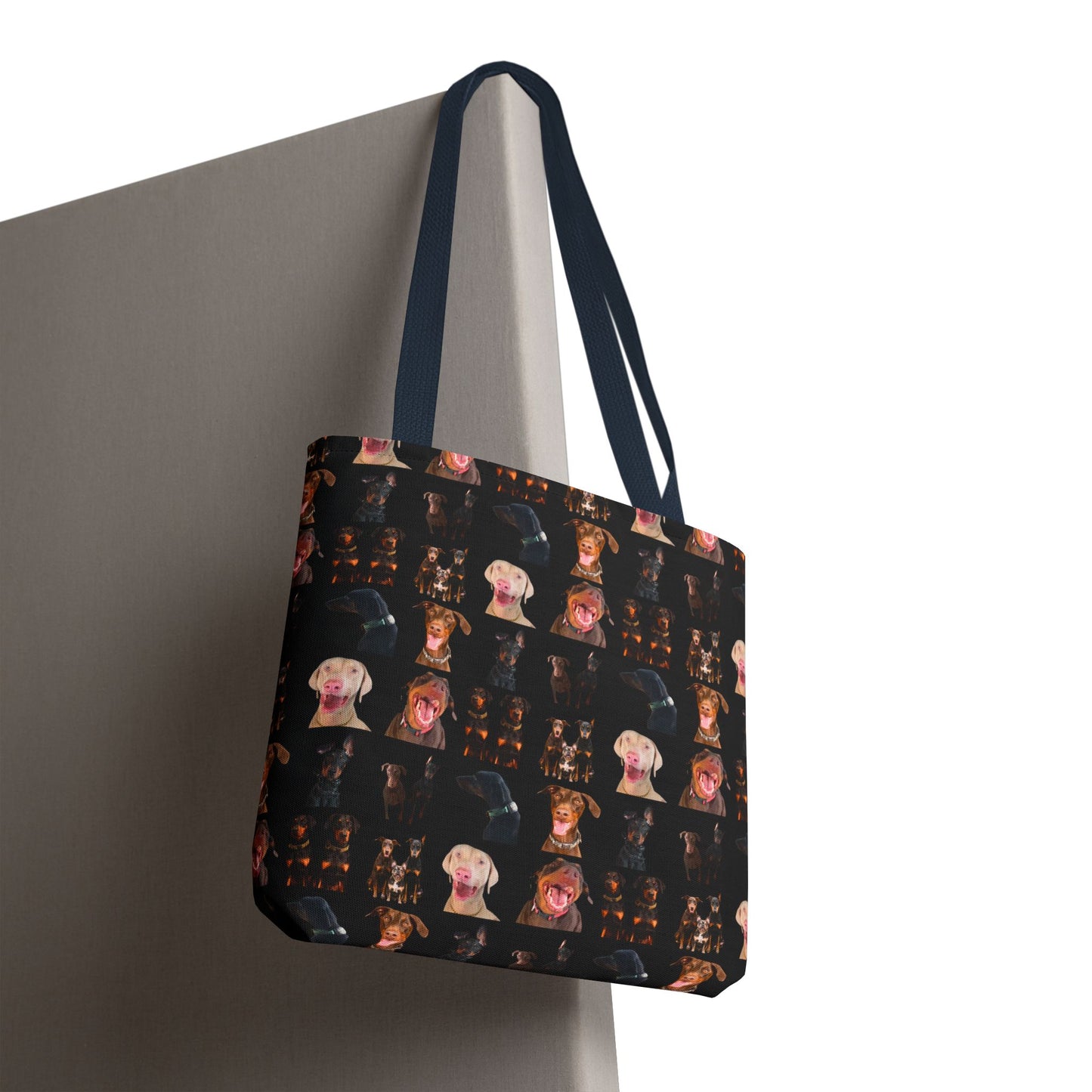 Edition 9 Doberman Model Pattern Black Tote Bag