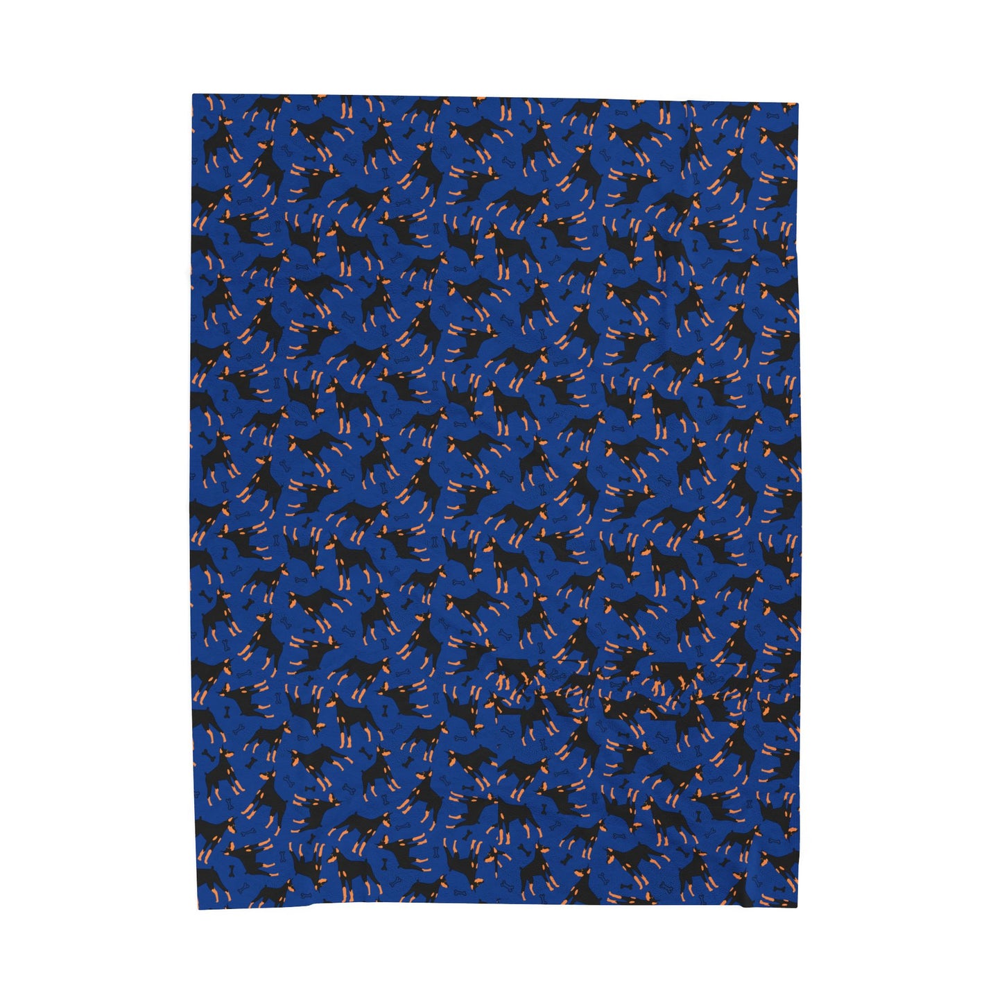 Blue AOP Velveteen Plush Blanket