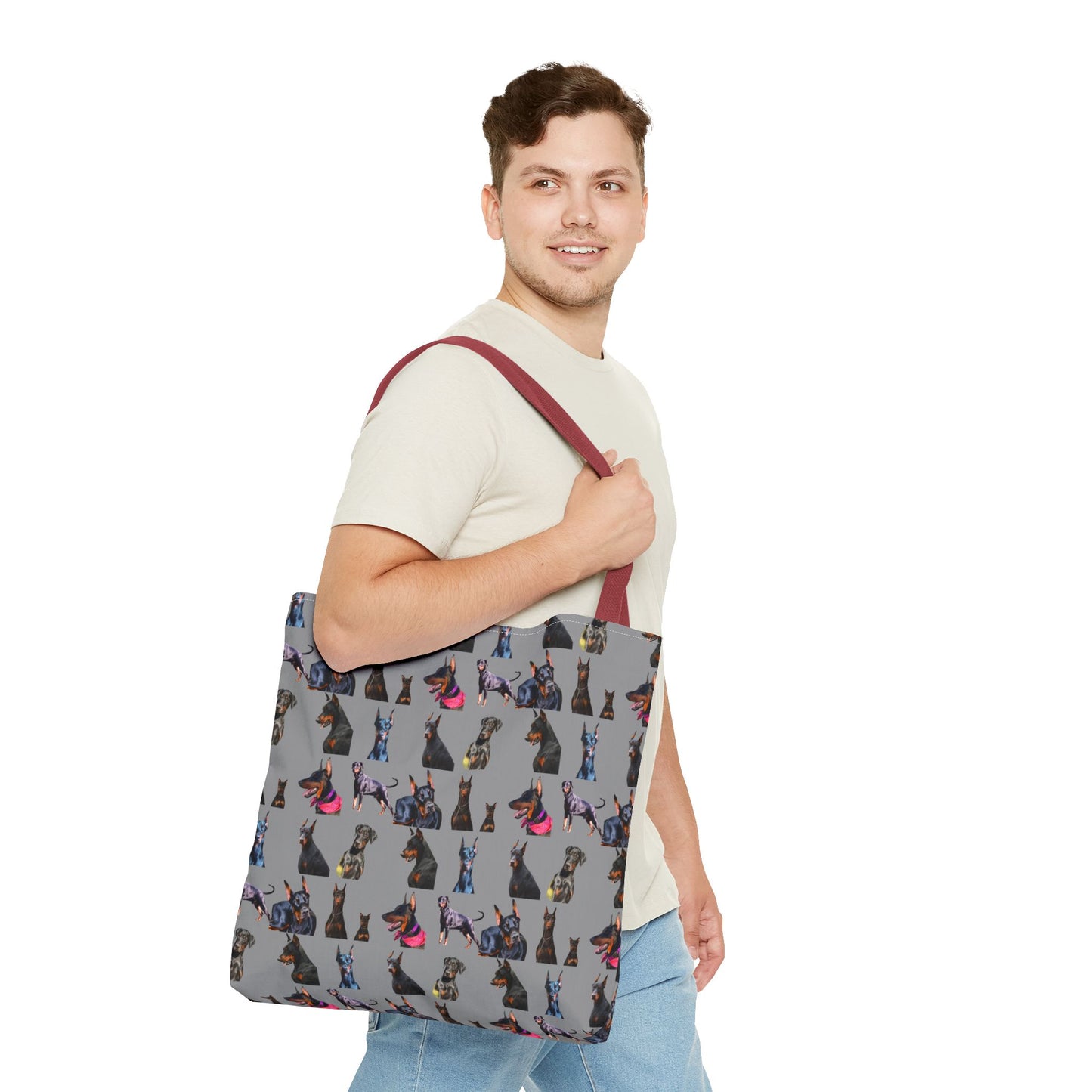 Edition 7 Doberman Model Pattern Gray Tote Bag