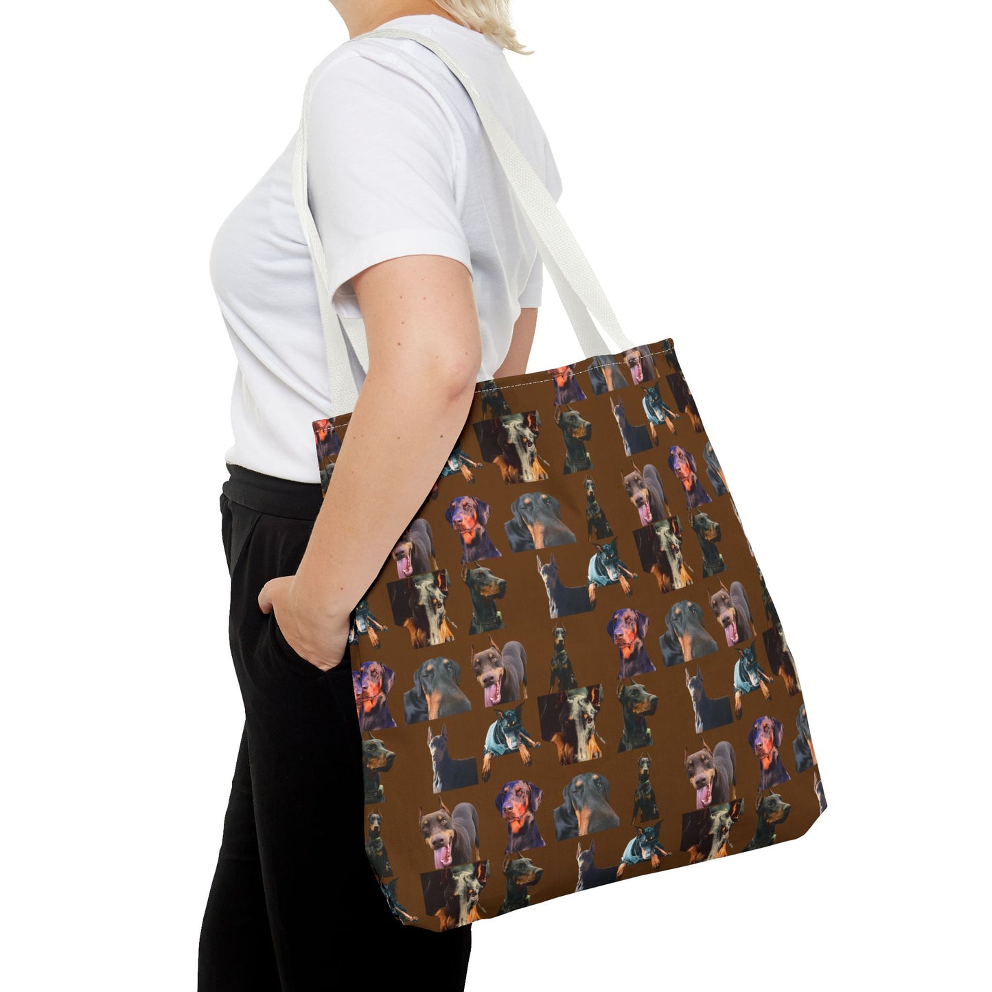 Edition 3 Doberman Model Pattern Brown Tote Bag