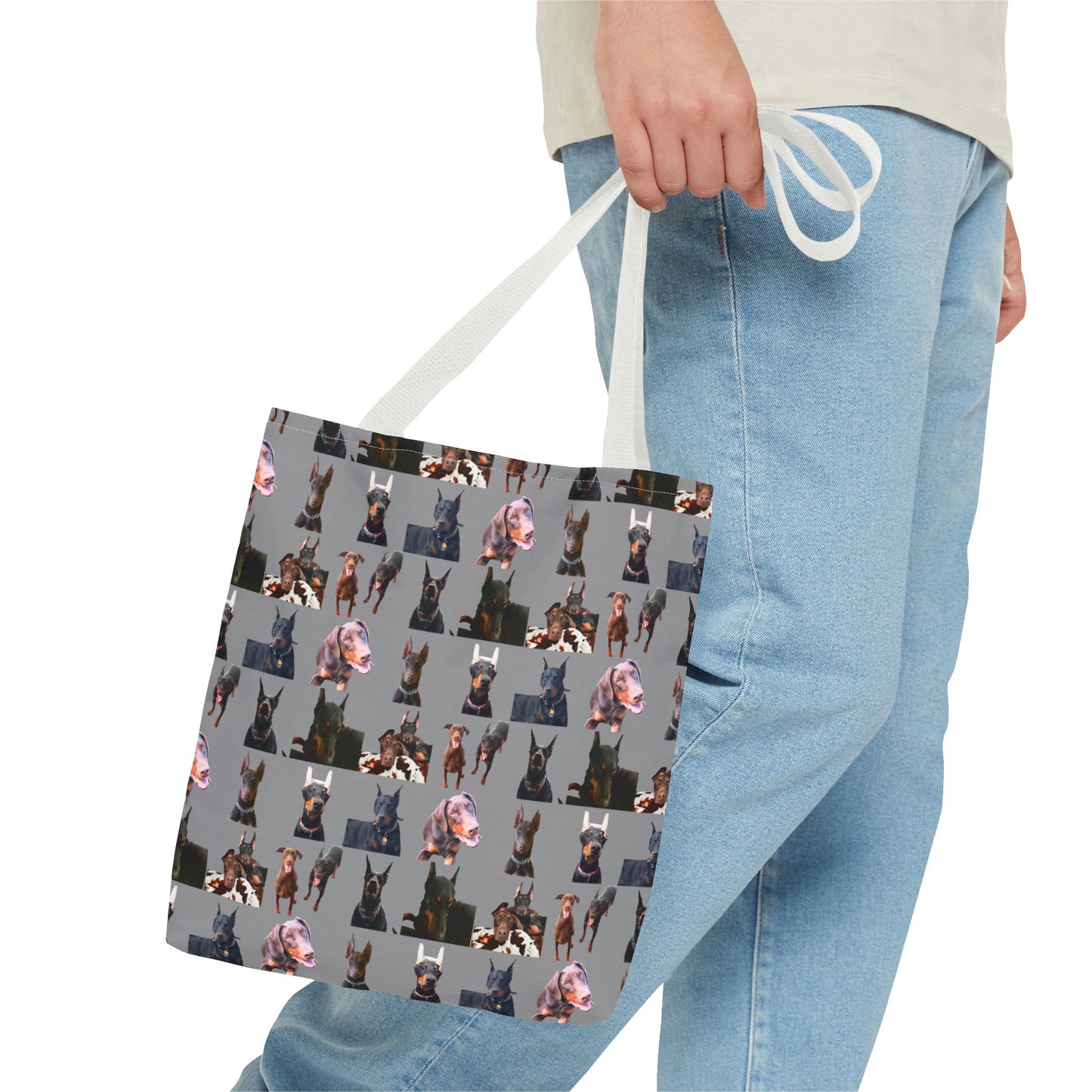 Edition 10 Doberman Model Pattern Gray Tote Bag