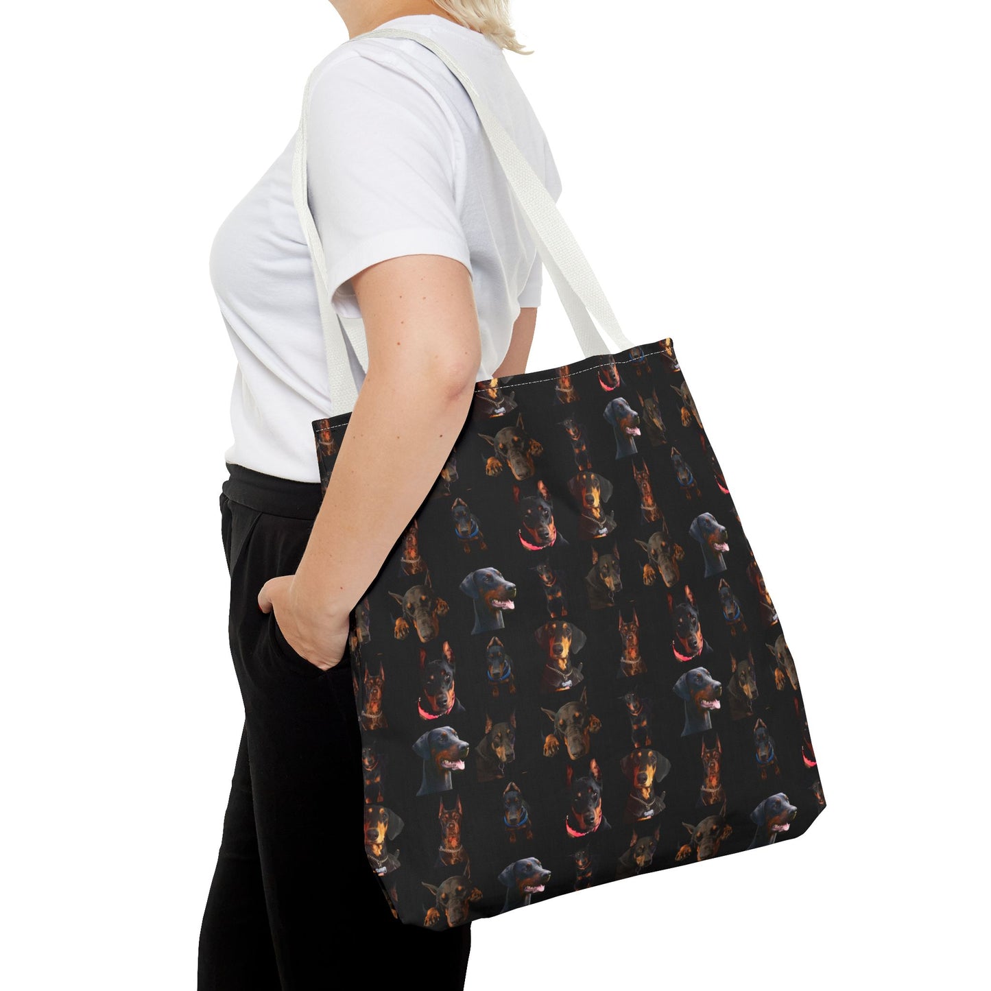 Edition 2 Doberman Model Pattern Black Tote Bag