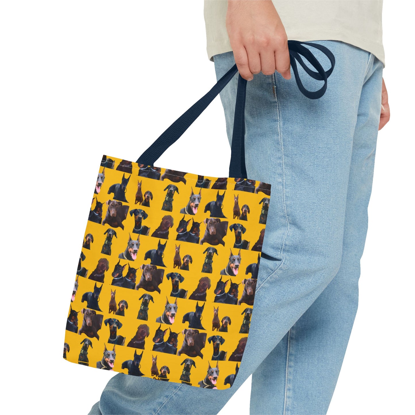 Edition 5 Doberman Model Pattern Yellow Tote Bag