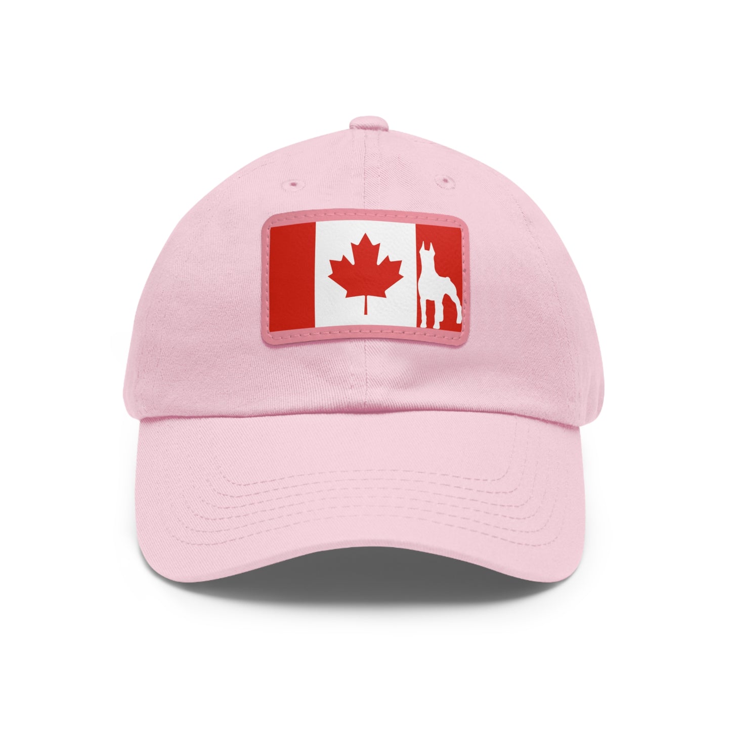 Doberman Protect Canada 2 Dad Hat with Leather Patch (Rectangle)
