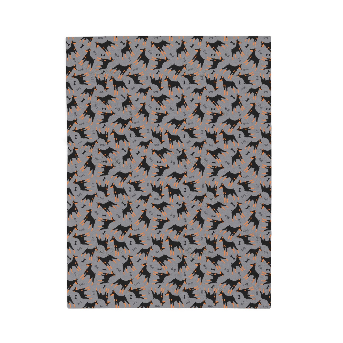 Gray AOP Velveteen Plush Blanket