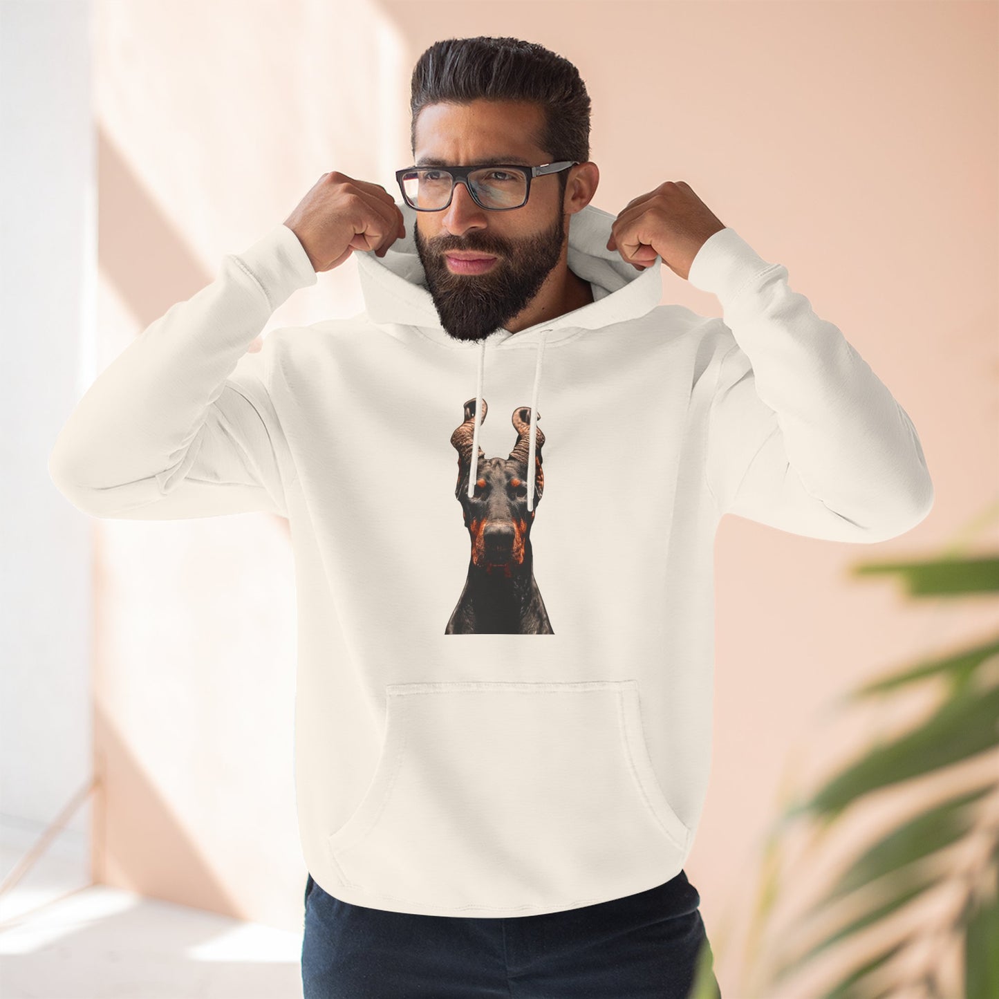 Doberman Goat 1 Fleece Hoodie