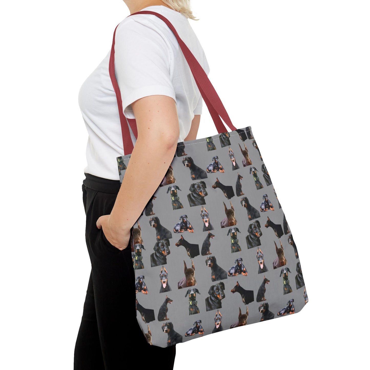 Edition 6 Doberman Model Pattern Gray Tote Bag