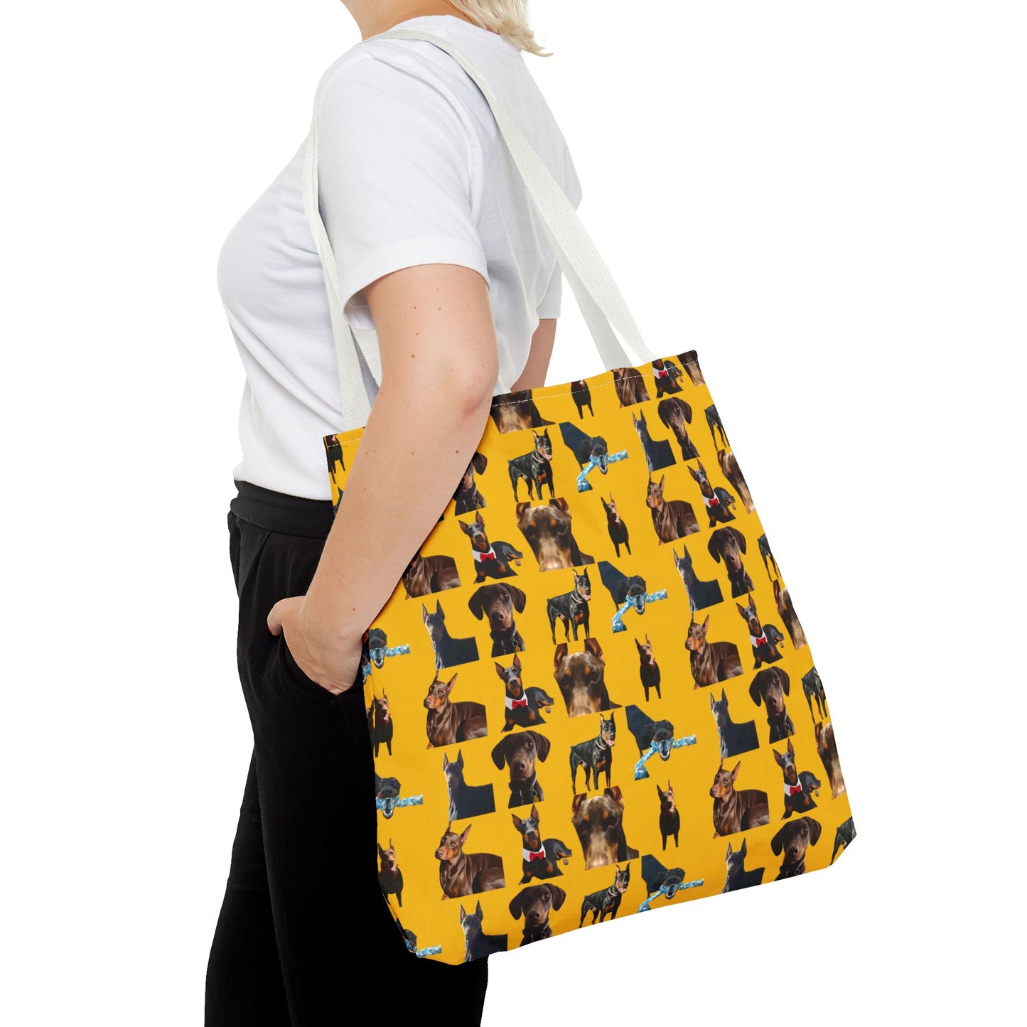 Edition 1 Doberman Model Pattern Yellow Tote Bag