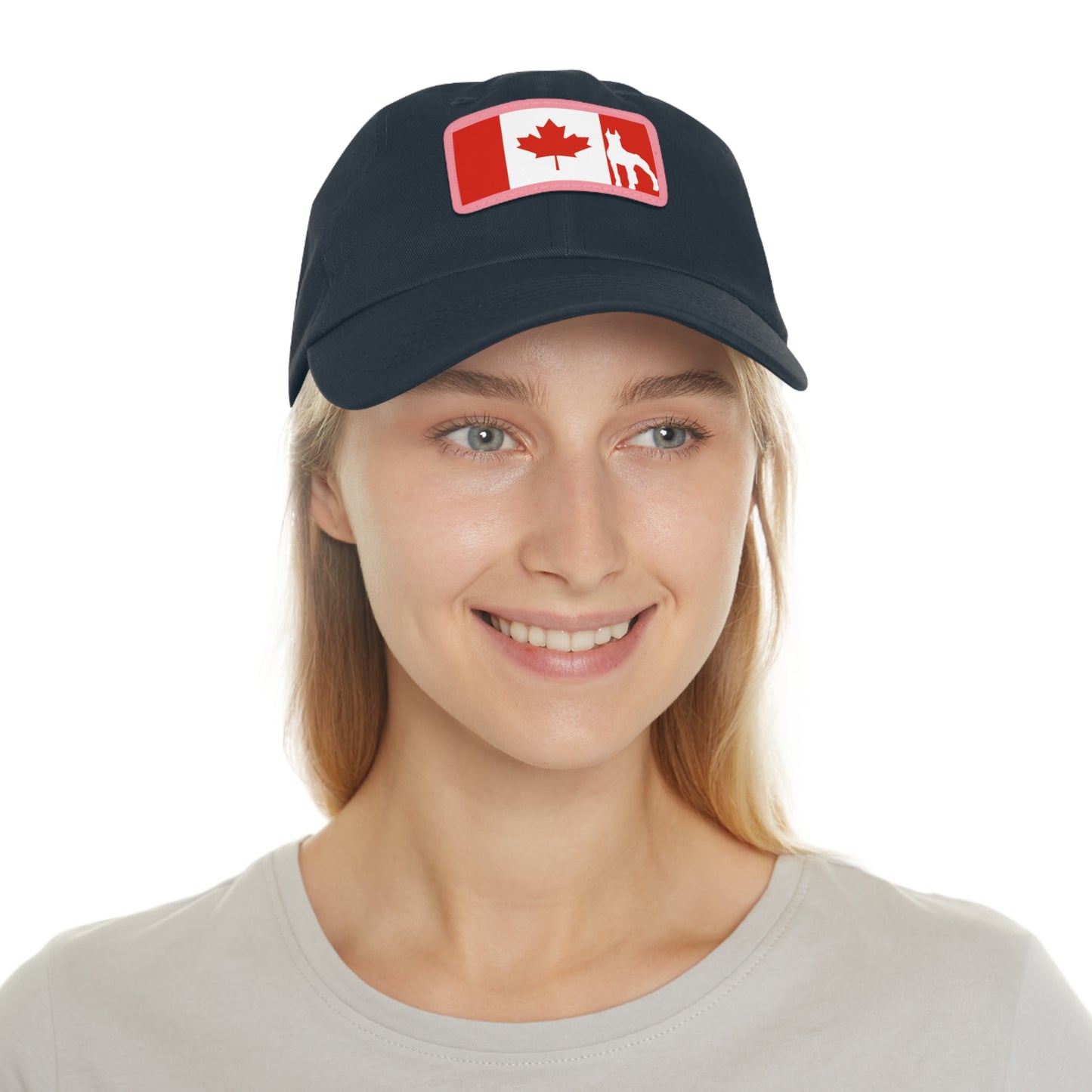 Doberman Protect Canada 2 Dad Hat with Leather Patch (Rectangle)