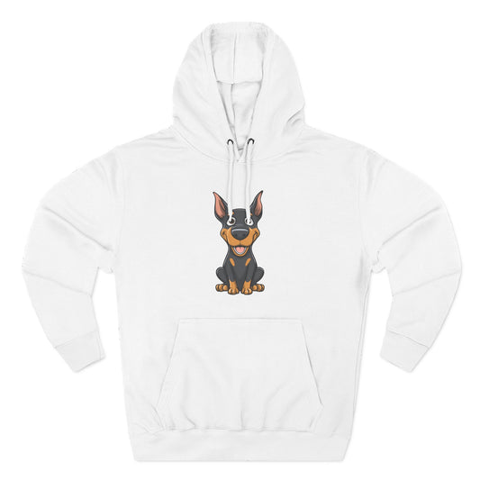 Doberman Cartoon 1 Three-Panel Fleece Hoodie