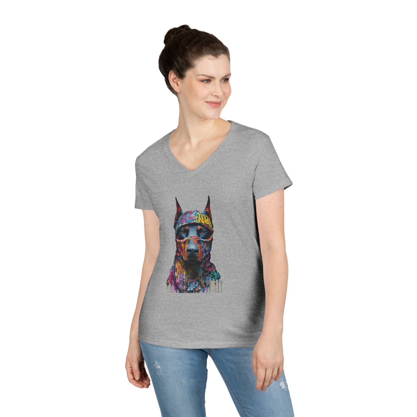 Doberman 5 V-Neck Tee Shirt for Women