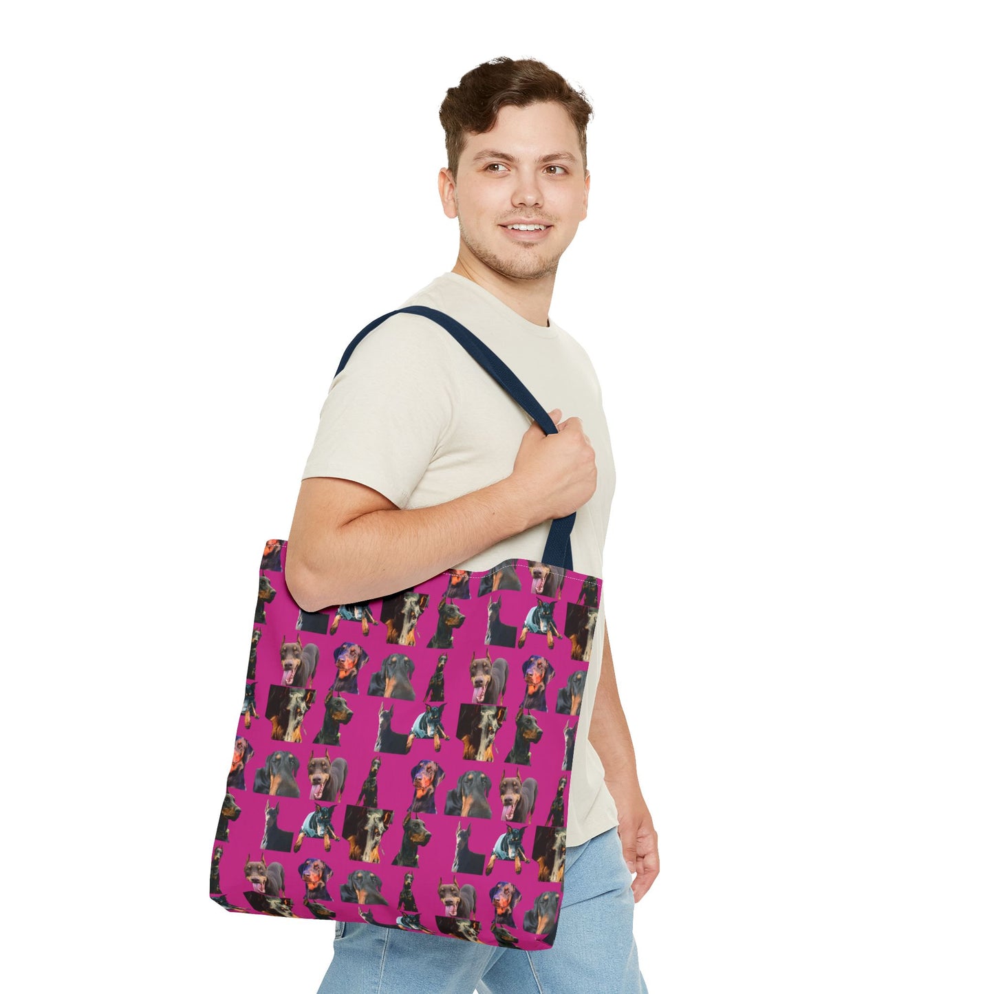 Edition 3 Doberman Model Pattern Pink Tote Bag